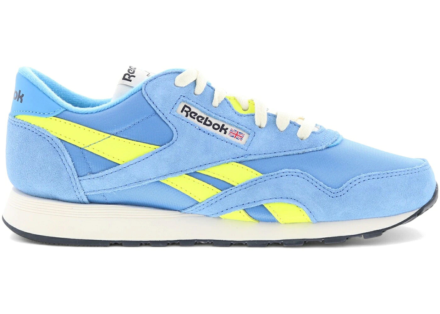 リーボック クラシック ナイロン 青色 ブルー 黄色 イエロー スニーカー メンズ REEBOK CLASSIC NYLON ESSENTIAL BLUE SOLAR ACID YELLOW / ESSENTIAL BLUE SOLAR ACID YELLOW