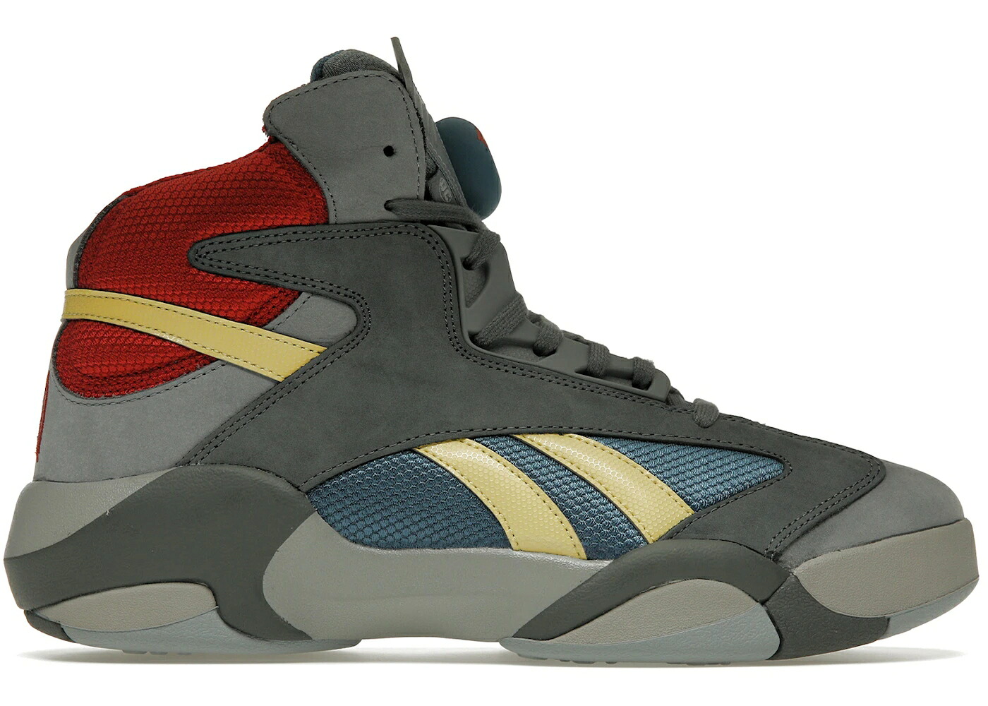 リーボック シャック ディーシー しろがね色 スチール写真 青味 青み シャックアタック スニーカー メンズ REEBOK SHAQ ATTAQ DC MAN OF STEEL / ALLOY BRAVE BLUE RICH MAGM