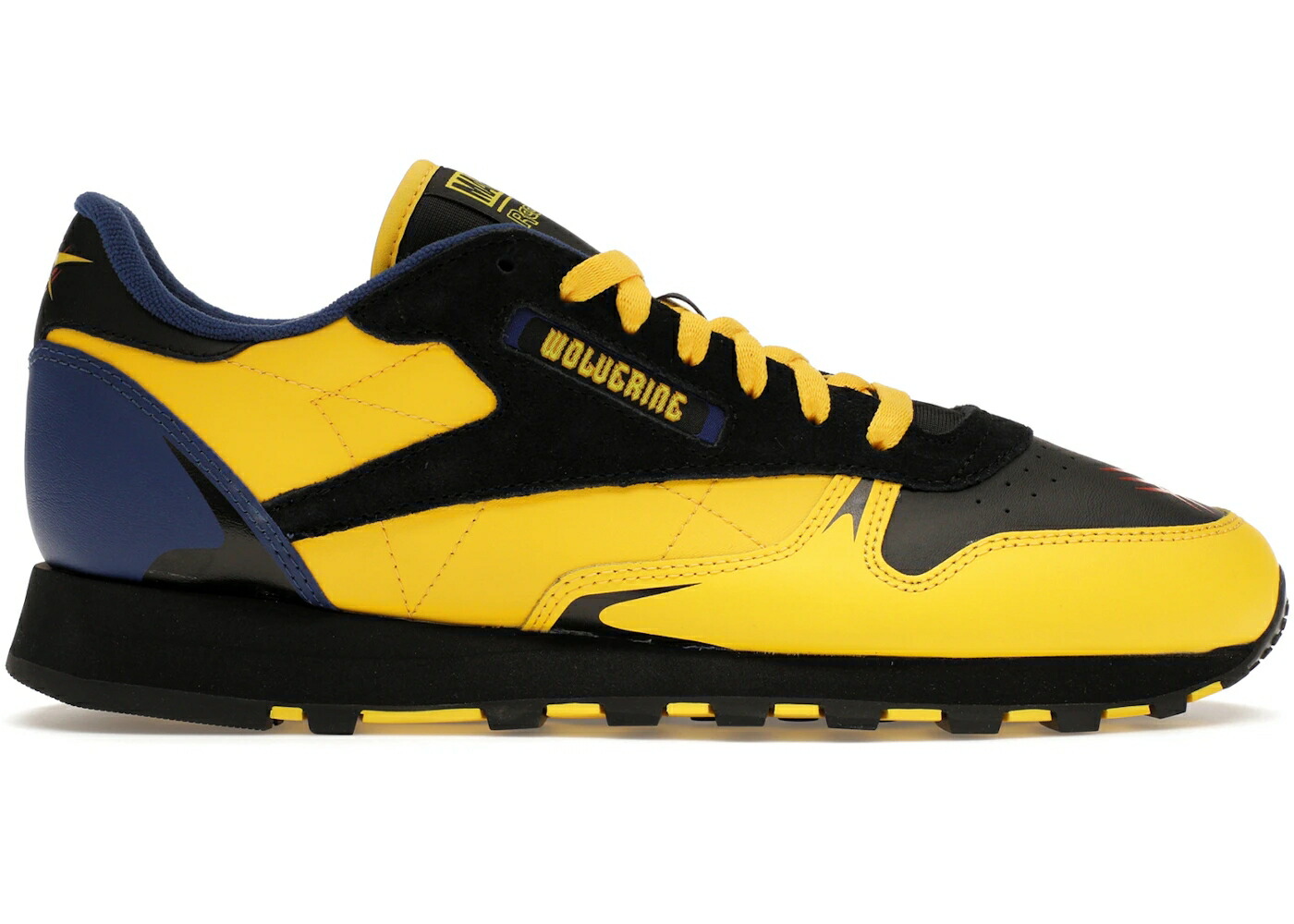 リーボック クラシック レザー 黄色 イエロー 黒色 ブラック 青色 ブルー スニーカー メンズ REEBOK CLASSIC LEATHER MARVEL X-MEN WOLVERINE / YELLOW BLACK BLUE画像