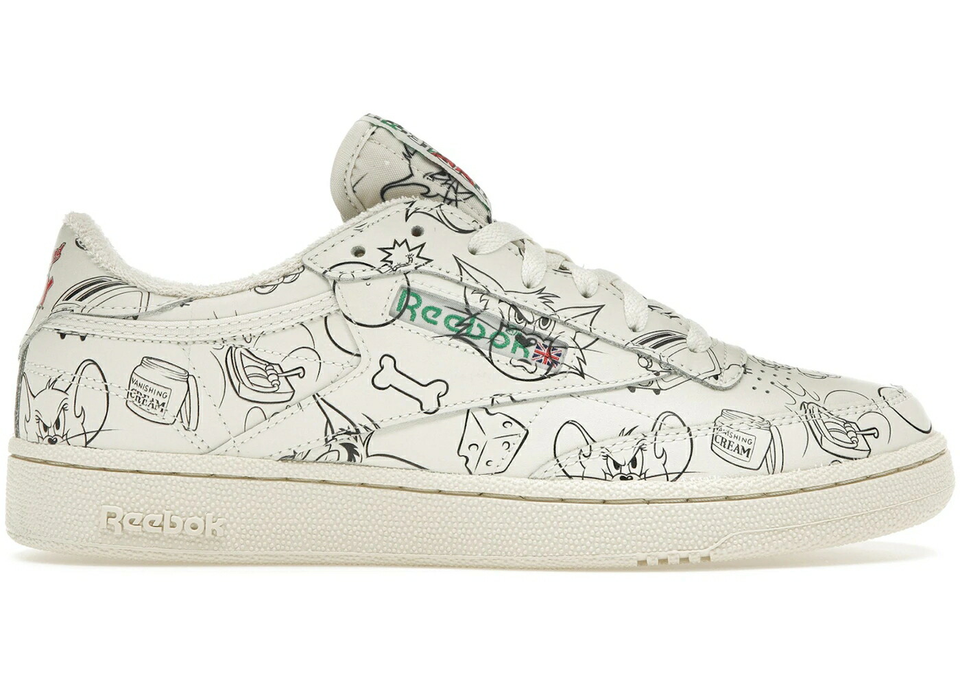 リーボック クラブ 白色 ホワイト 赤 レッド \u0026 スニーカー メンズ REEBOK CLUB C TOM JERRY ALL-OVER / CHALK PAPER WHITE EXCELLENT RED