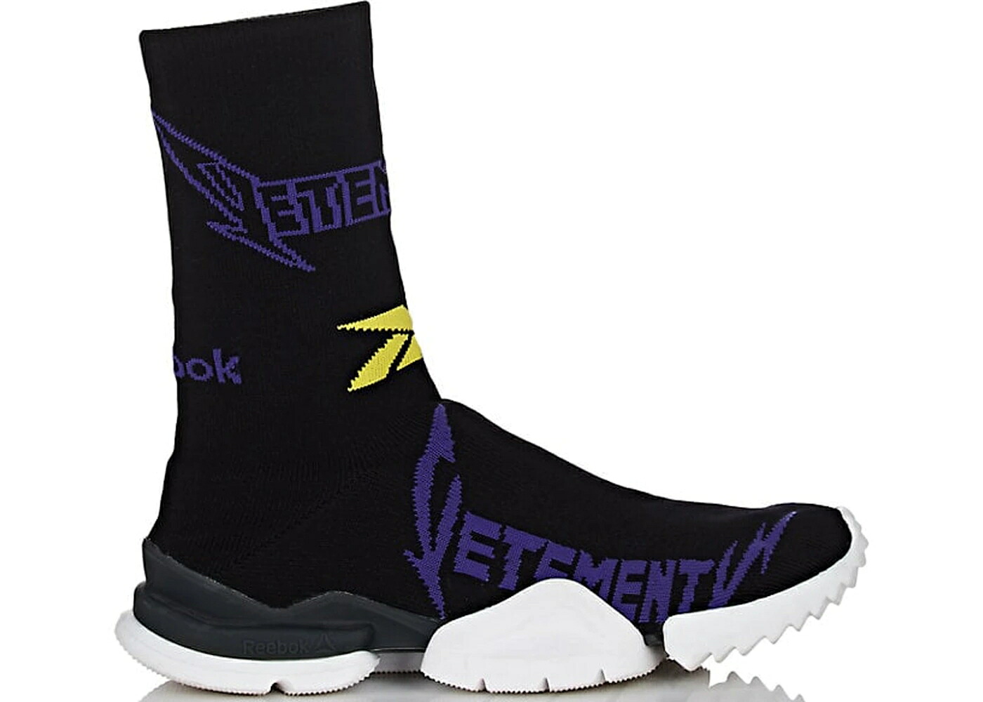リーボック 黒いこと 黒いこと 黄味がかった 黄み 紫 パープル スニーカー メンズ REEBOK SOCK RUNNER VETEMENTS BLACK YELLOW PURPLE / BLACK YELLOW PURPLE 靴-スニーカー