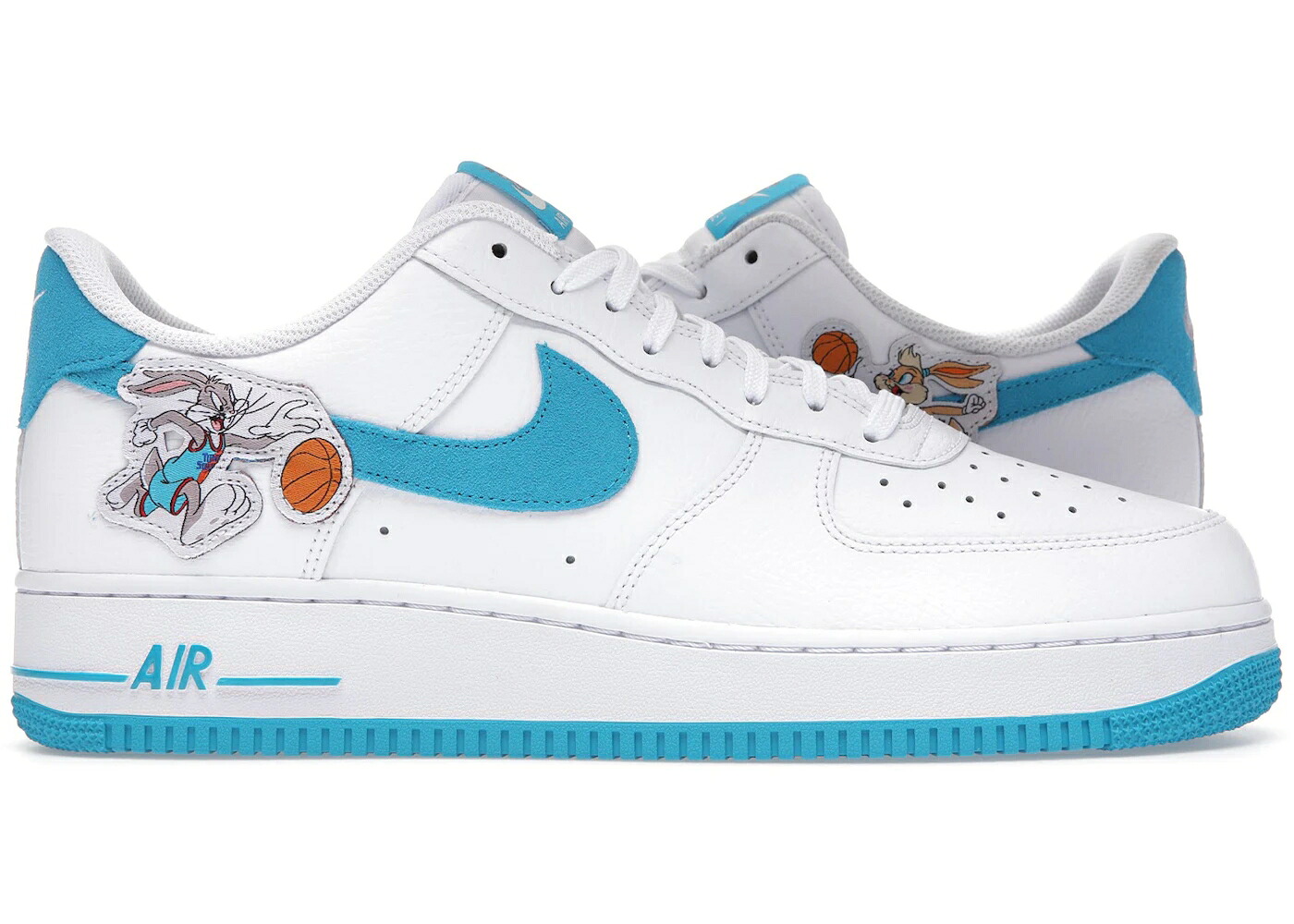 ナイキ ジャム 白色 ホワイト 青色 ブルー エアフォース スペースジャム スニーカー メンズ NIKE AIR FORCE 1 LOW HARE SPACE JAM / WHITE LIGHT BLUE FURY WHITE