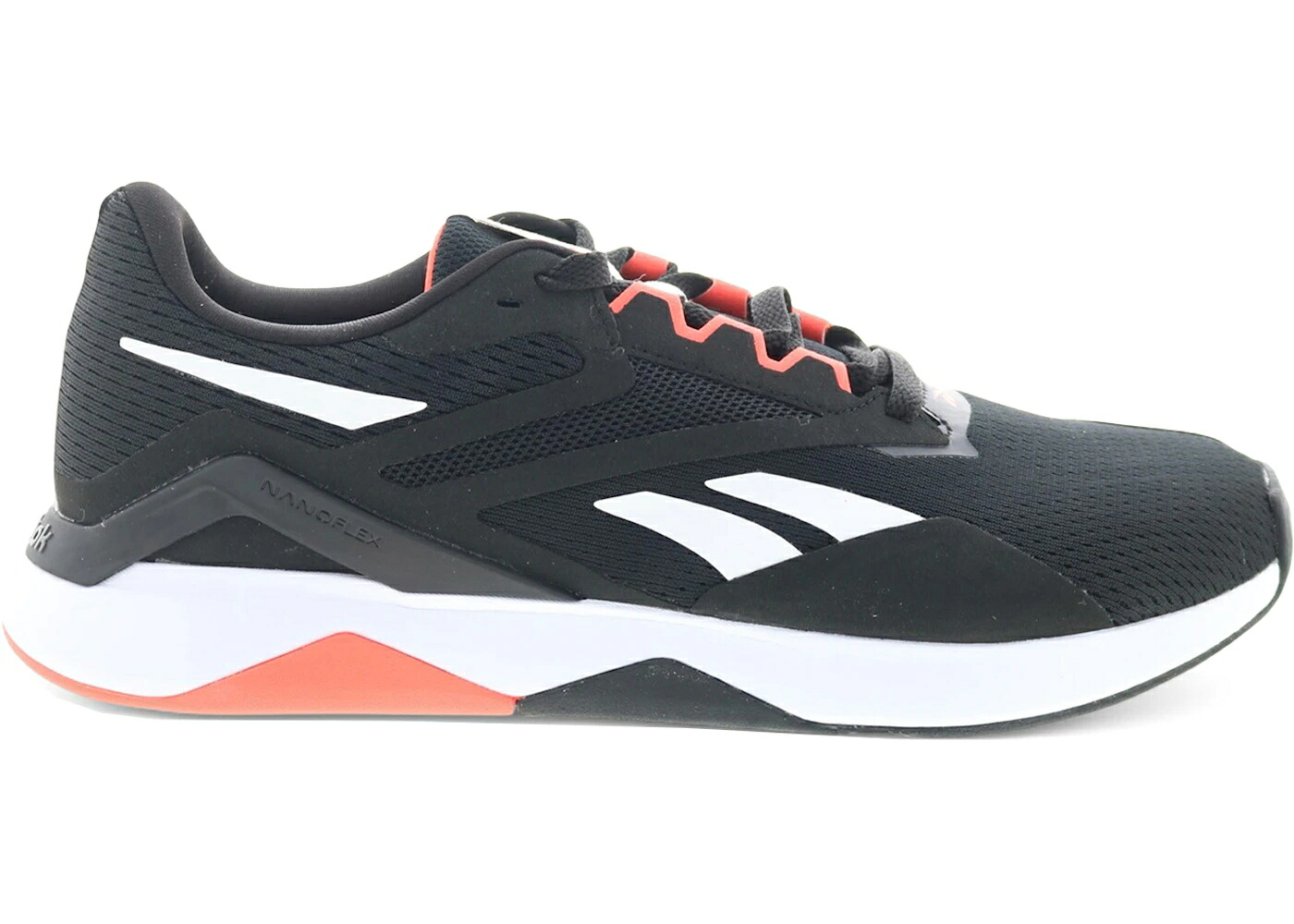 リーボック 黒色 ブラック 橙 オレンジ コア 白色 ホワイト 2.0 スニーカー メンズ REEBOK NANOFLEX TR BLACK ORANGE FLARE / CORE BLACK FOOTWEAR WHITE ORANGE|スニケス