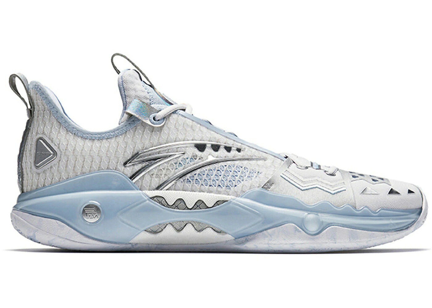 ショック ウェーブ ウェイブ プロ 白色 ホワイト 青色 ブルー 銀色 シルバー スニーカー メンズ ANTA SHOCK WAVE 5 PRO STEP ICE / WHITE ICE BLUE SILVER