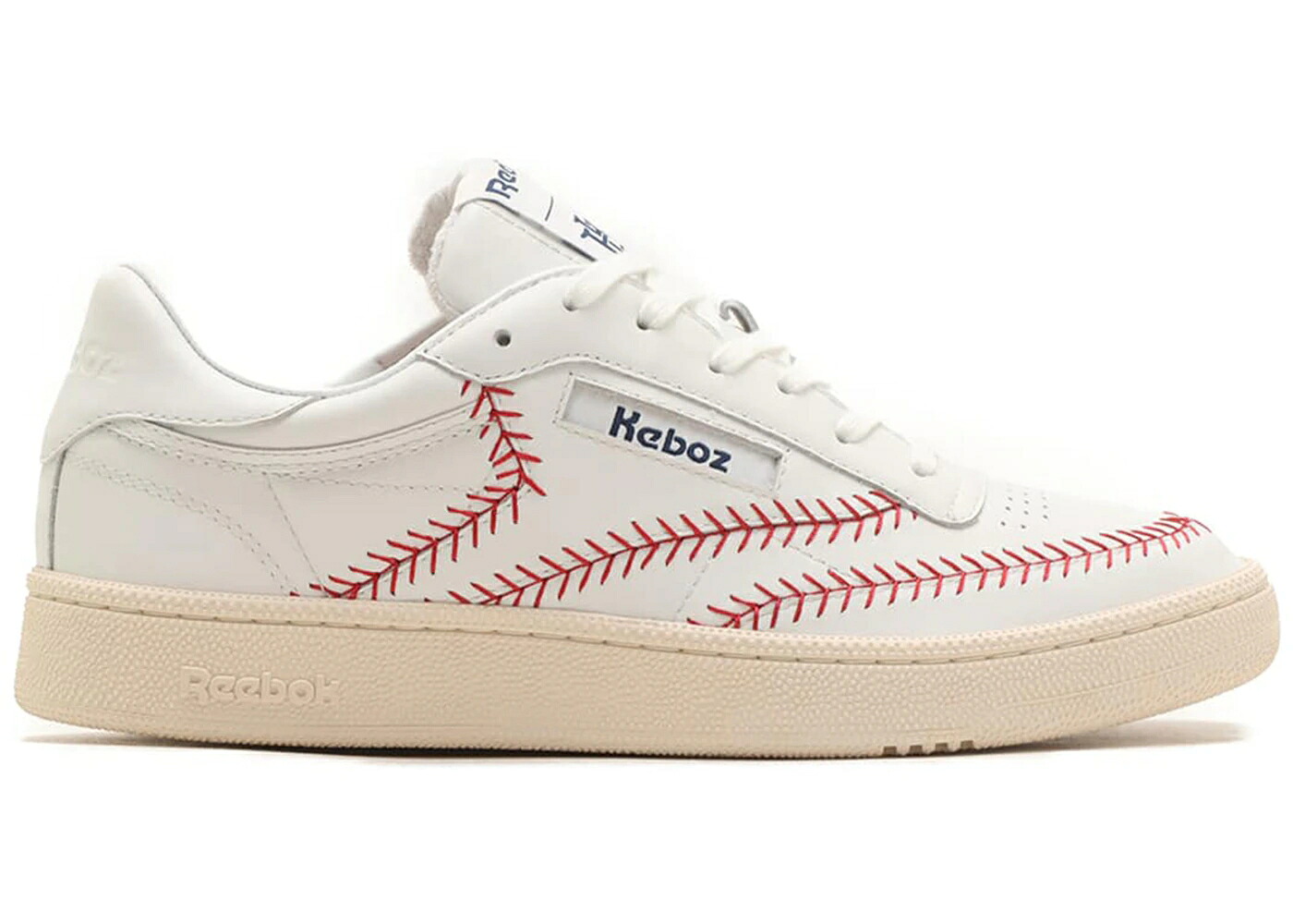 リーボック クラブ ビンテージ ヴィンテージ ベースボール 白色 ホワイト 赤 レッド スニーカー メンズ REEBOK CLUB C 85 VINTAGE KEBOZ ATMOS BASEBALL / WHITE RED CHALK