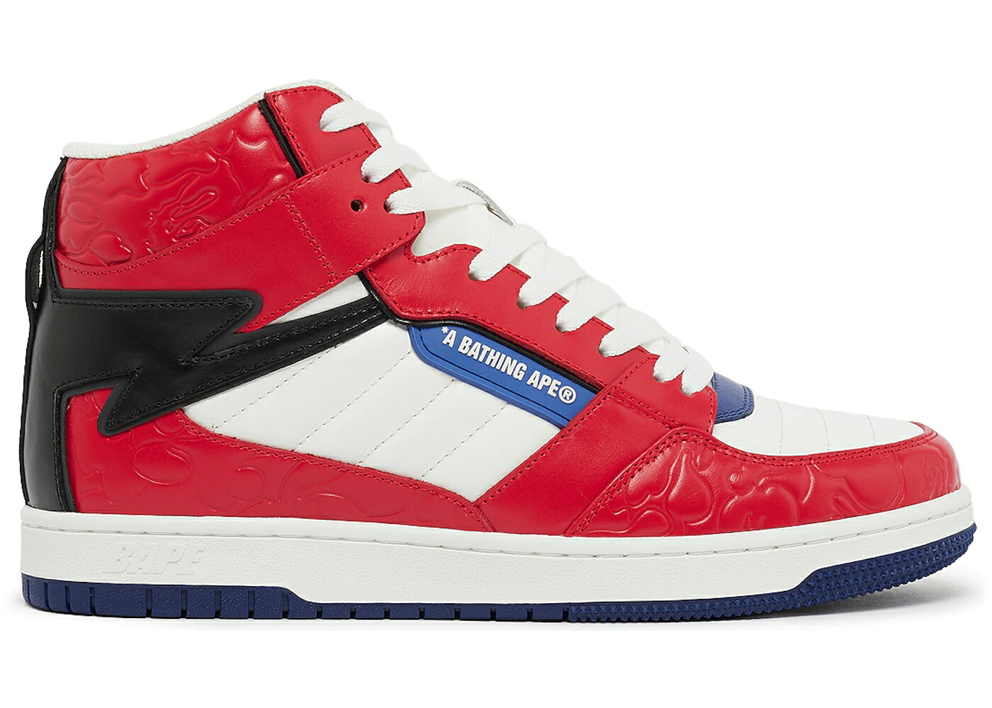 ベイプ ミッド 赤 レッド 白色 ホワイト 青色 ブルー スニーカー メンズ BAPE A BATHING APE STA 88 MID RED WHITE BLUE / RED WHITE BLUE