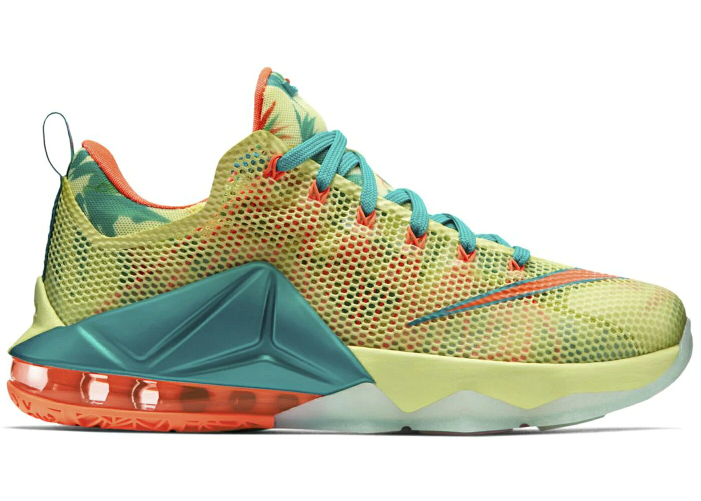 ナイキ レブロン 白色 ホワイト ライム スニーカー メンズ NIKE LEBRON 12 LOW PRM EP LEBRONOLD PALMER / WHITE LIME BRIGHT MANGO