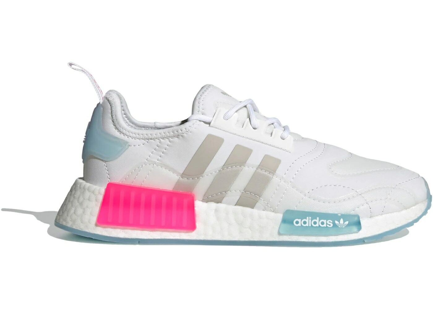 アディダス 白色 ホワイト 青色 ブルー ショック ピンク WOMEN'S スニーカー レディース ADIDAS NMD R1 WHITE HALO BLUE SHOCK PINK (WOMEN'S) / HALO BLUE CLOUD WHITE SHOCK PINK