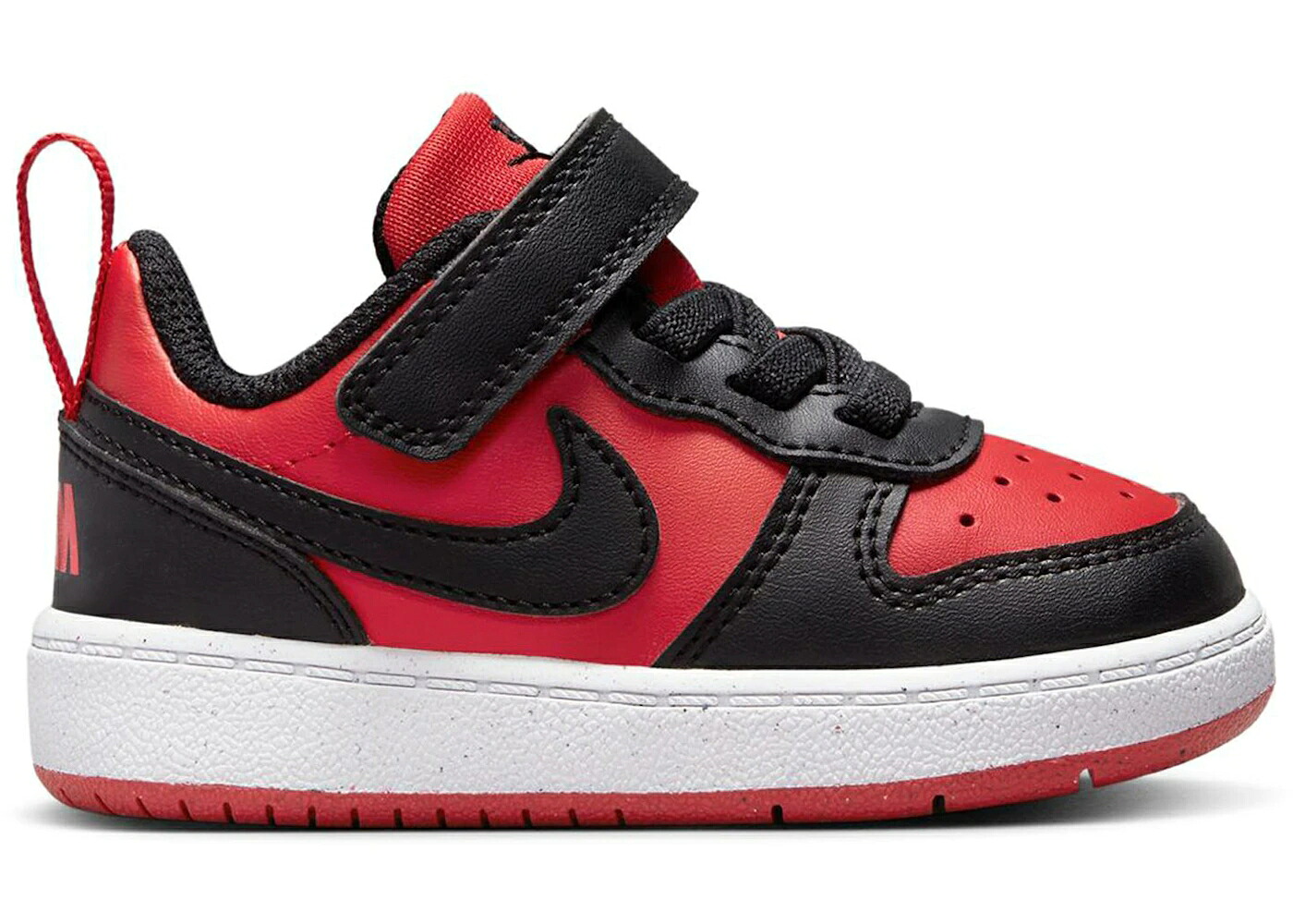 ナイキ コート 赤 レッド 黒色 ブラック 白色 ホワイト コートバーロウ ジュニア キッズ NIKE COURT BOROUGH LOW RECRAFT UNIVERSITY RED BLACK (TD) / UNIVERSITY RED WHITE BLACK｜スニケス