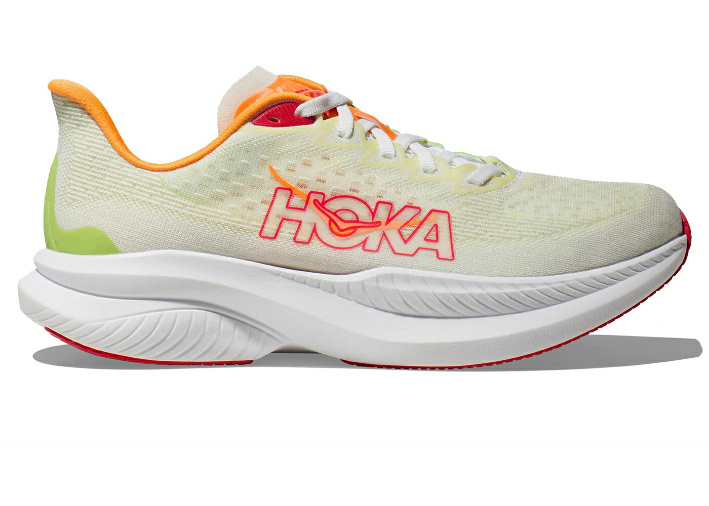 ホカオネオネ 白色 ホワイト WOMEN'S スニーカー レディース HOKA ONE ONE HOKA ONE MACH 6 WHITE LETTUCE (WOMEN'S) / WHITE LETTUCE