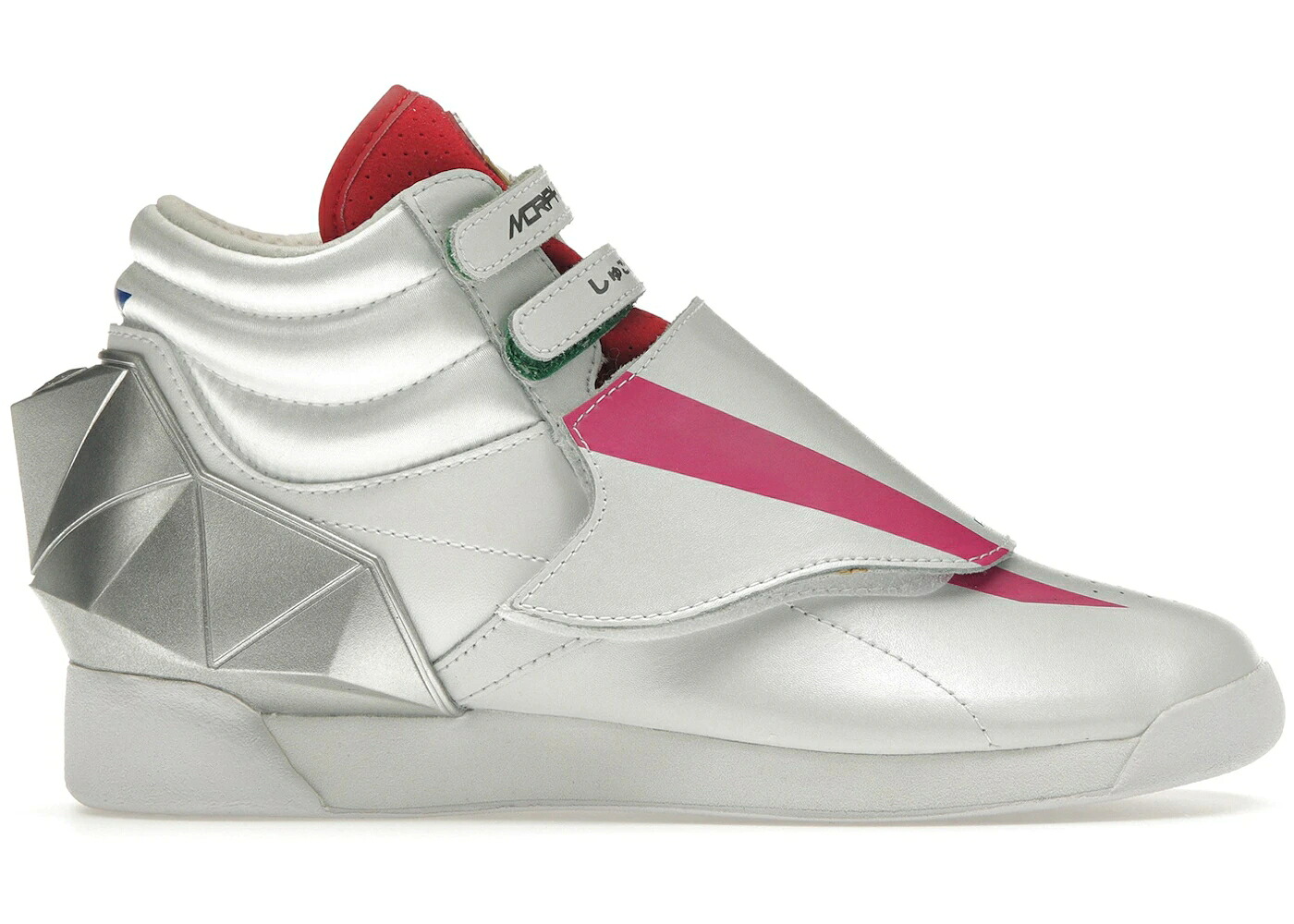 リーボック フリースタイル パワー レンジャース ピンク レンジャー 白色 ホワイト 銀色 シルバー WOMEN'S スニーカー レディース REEBOK FREESTYLE HI POWER RANGERS PINK RANGER (WOMEN'S) / WHITE CHARGED PINK S｜スニケス