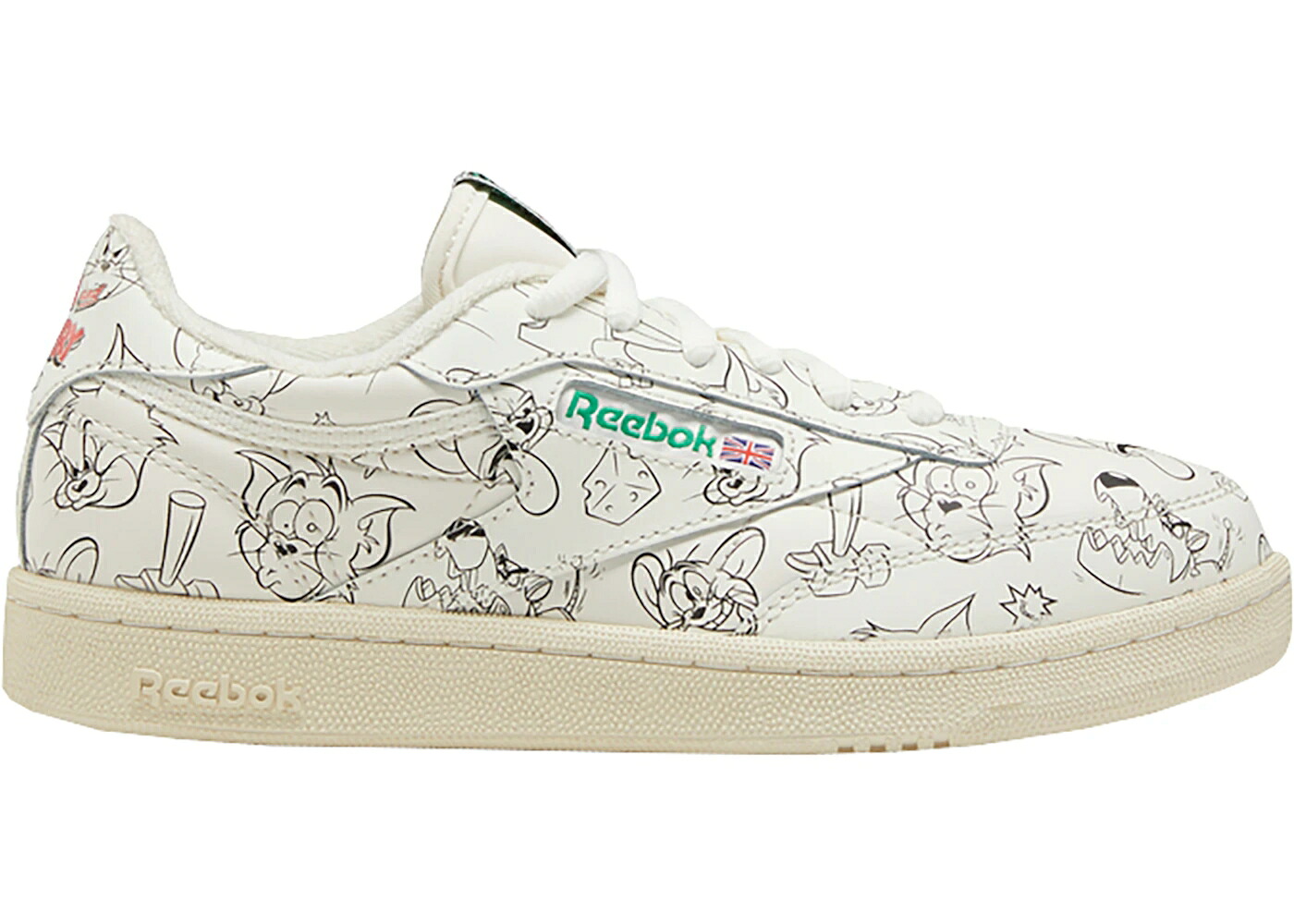 リーボック クラブ 白色 ホワイト 赤 レッド & ジュニア キッズ REEBOK CLUB C TOM JERRY ALL-OVER (GS) / CHALK PAPER WHITE EXCELLENT RED ベビー マタニティ スニーカー｜スニケス 37,960円
