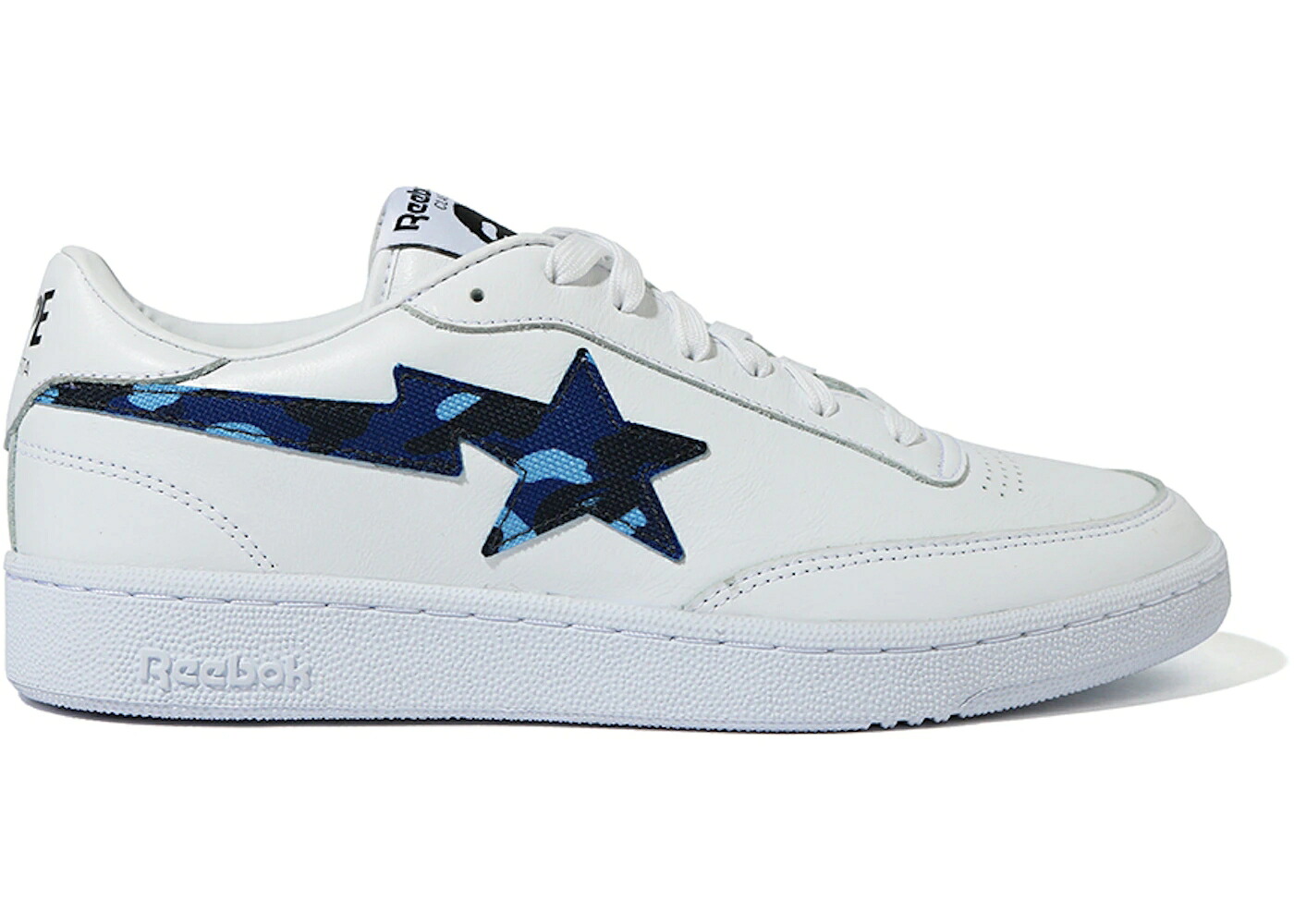 リーボック クラブ カモ柄 白色 ホワイト スニーカー ユニセックス REEBOK CLUB C 85 A BATHING APE MULTI-COLOR CAMO / WHITE MULTI COLOR メンズ｜スニケス