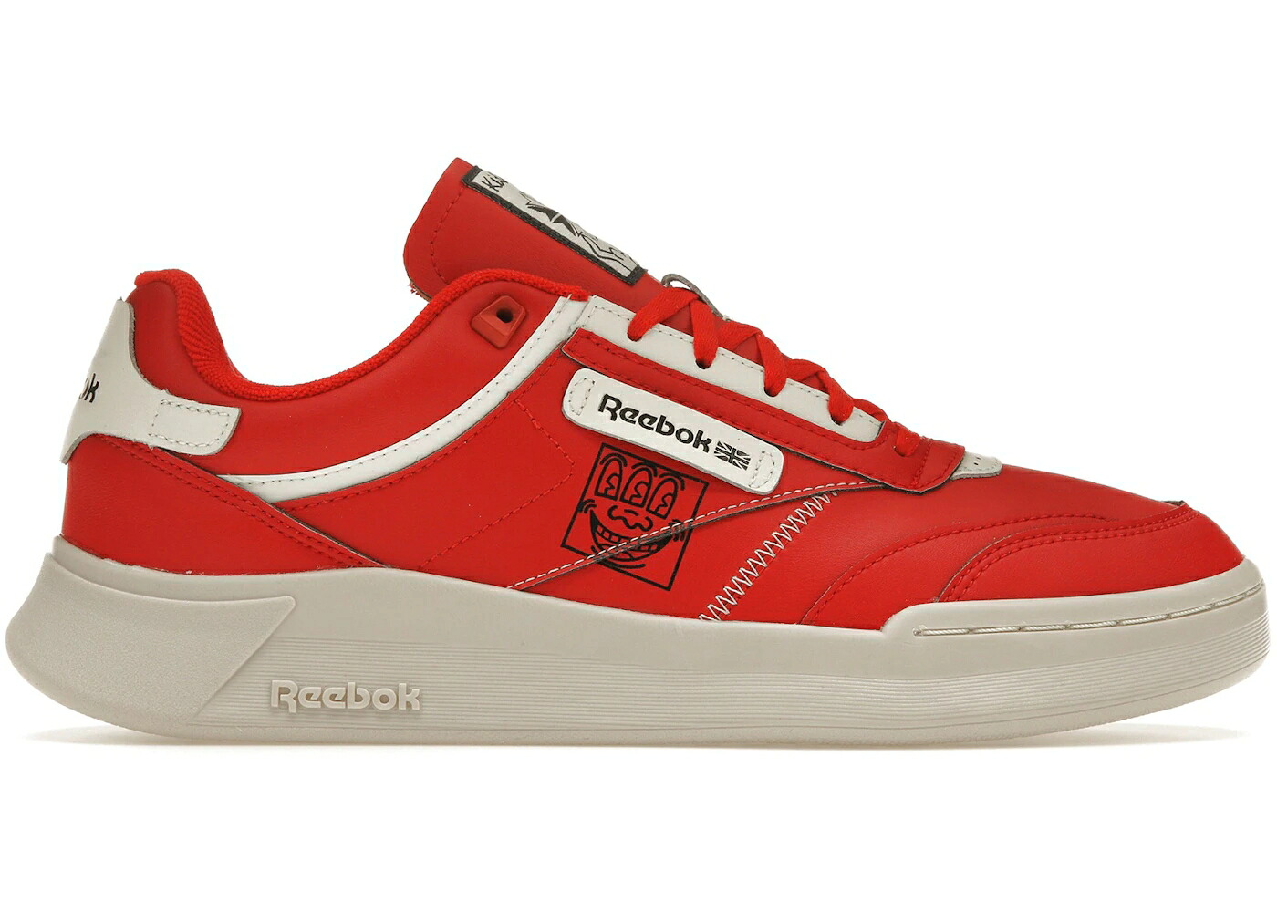 リーボック クラブ レガシー インスティンクト 赤 レッド スニーカー ユニセックス REEBOK CLUB C LEGACY KEITH HARING THREE-EYED SMILING FACE / INSTINCT RED CHALK INSTINCT RED メンズ｜スニケス 50,580円