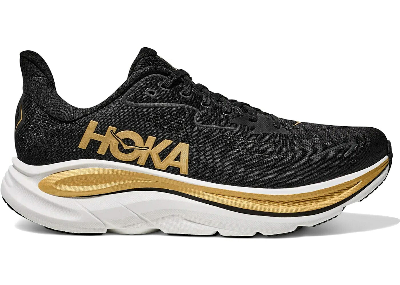 ホカオネオネ 黒いこと 黒いこと ゴールド スニーカー メンズ HOKA ONE ONE HOKA ONE CLIFTON 10 BLACK GOLD / BLACK GOLD