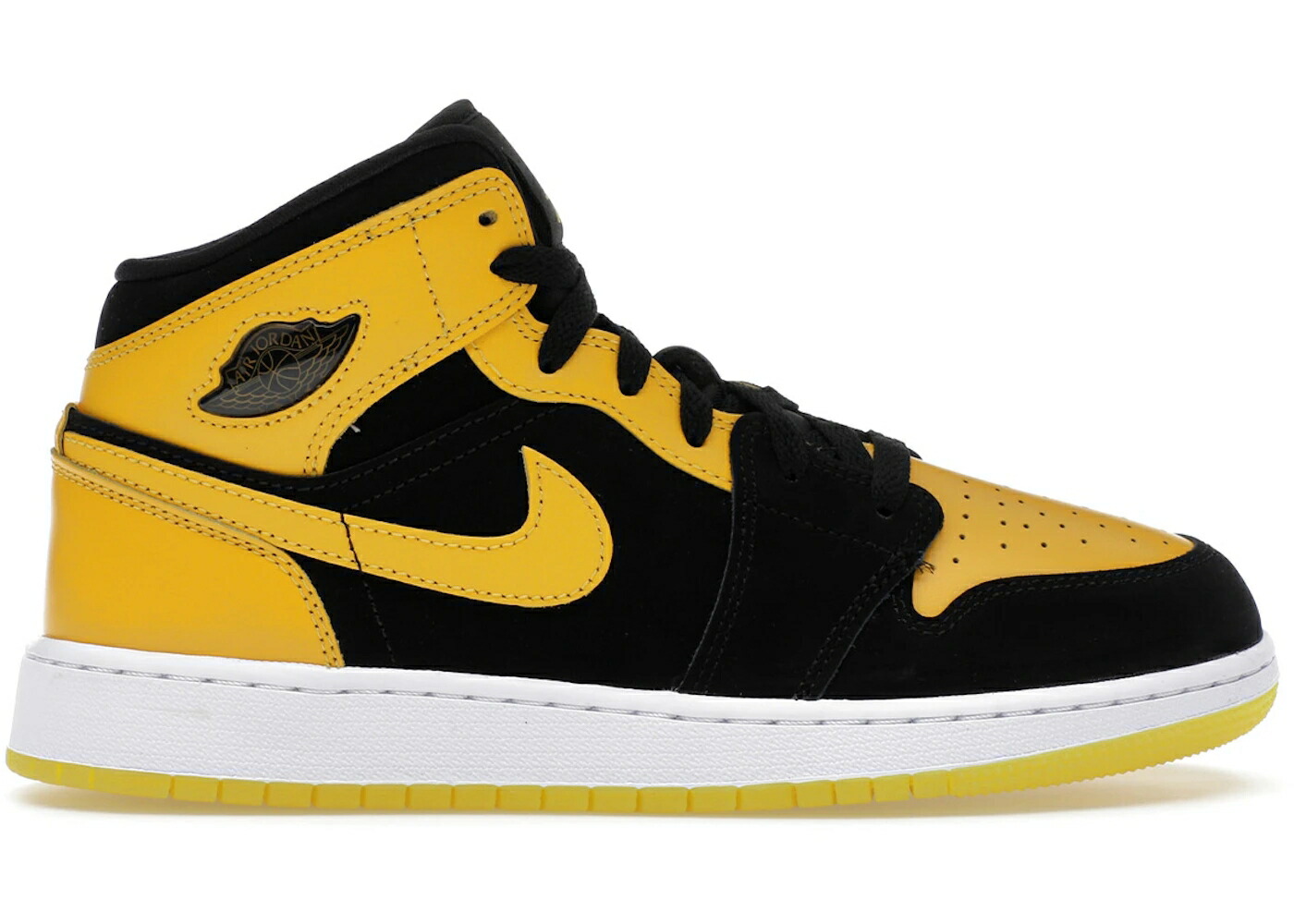ナイキ ジョーダン ミッド 黒色 ブラック 白色 ホワイト ジュニア キッズ JORDAN 1 MID SE NEW LOVE (2025) (GS) / BLACK WHITE VARSITY MAIZE ベビー マタニティ スニーカー