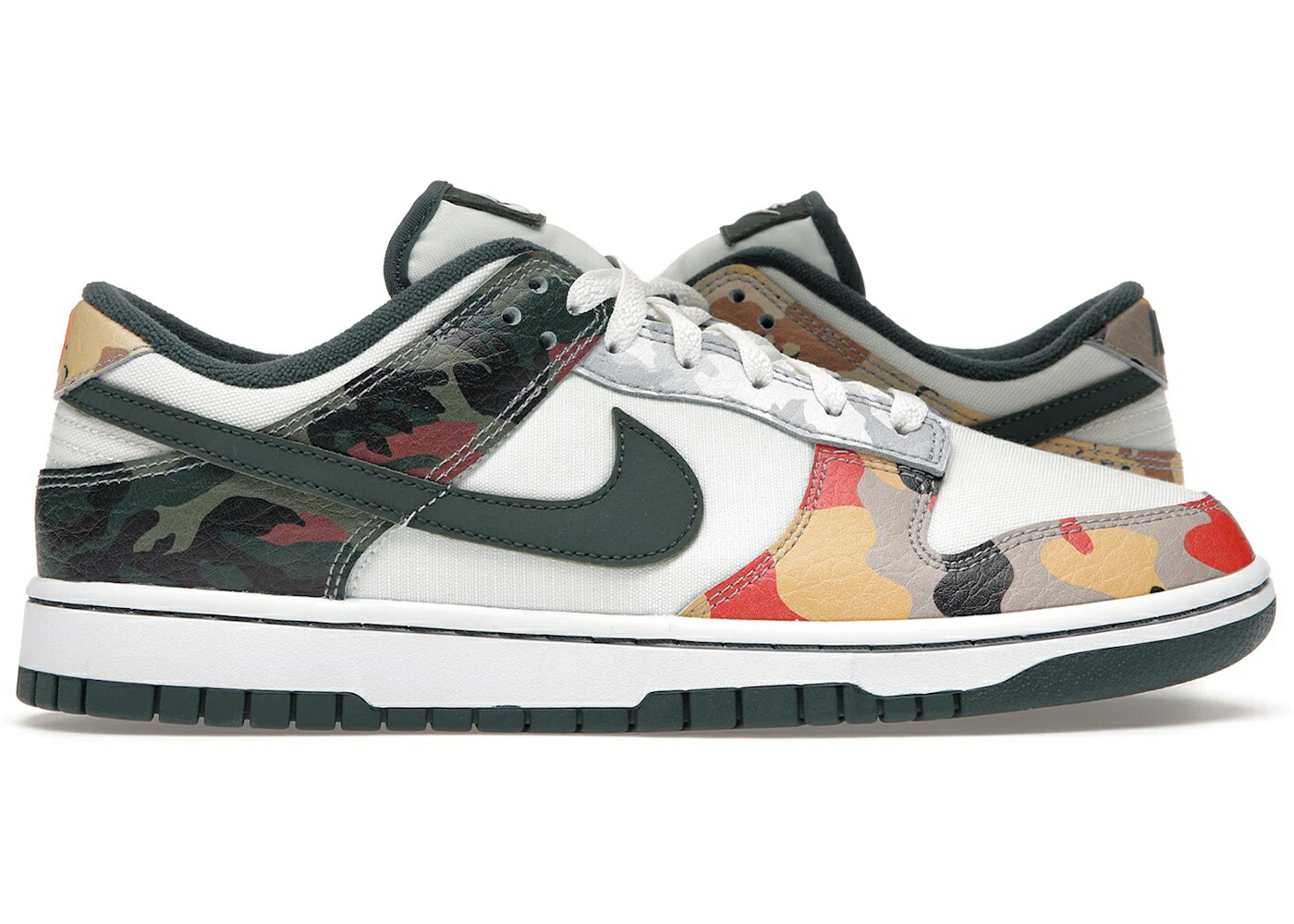 ナイキ ダンク ビンテージ ヴィンテージ 緑 グリーン 橙 オレンジ ダンクロー スニーカー メンズ NIKE DUNK LOW SE SAIL MULTI-CAMO / SAIL VINTAGE GREEN TOTAL ORANGE