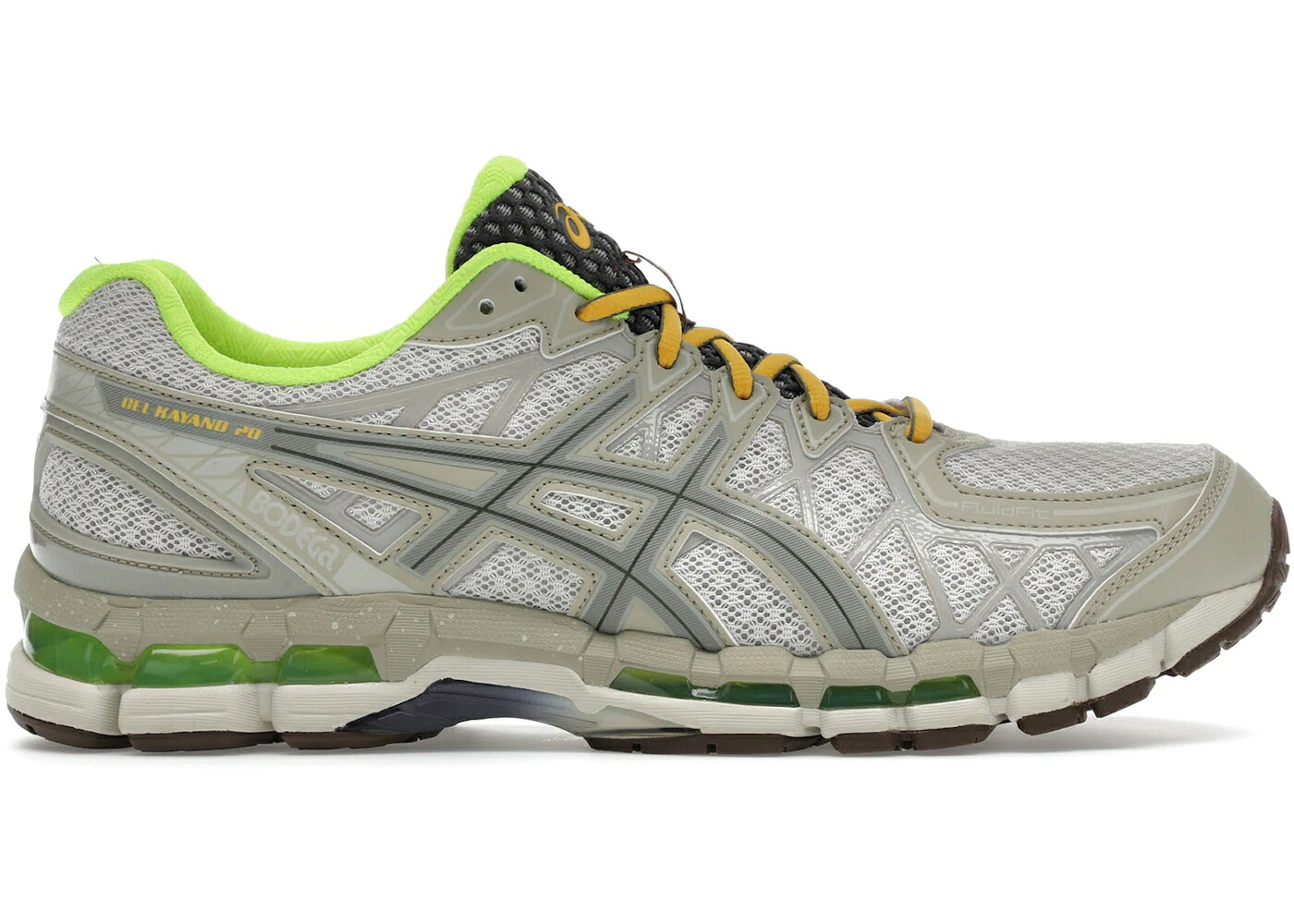アシックス しろがね色 しろがね色 緑 緑であること スニーカー メンズ ASICS GEL-KAYANO 20 BODEGA SMALL WINS ADD UP / SILVER GREEN EUCALYPTUS 靴-メンズ靴-スニーカー