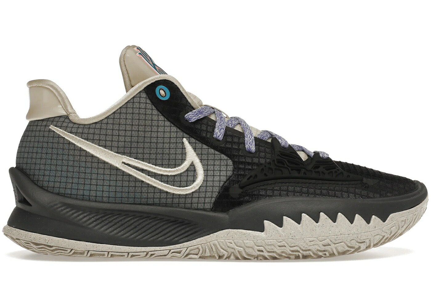 ナイキ カイリー 黒色 ブラック 灰色 グレー スニーカー メンズ NIKE KYRIE 4 LOW BLACK GREY RATTAN / BLACK DARK SMOKE GREY RATTAN