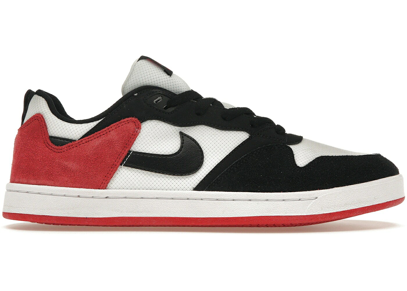 ナイキ エスビー 黒色 ブラック 白色 ホワイト 赤 レッド スニーカー メンズ NIKE SB ALLEYOOP BLACK TOE / BLACK WHITE UNIVERSITY RED｜スニケス
