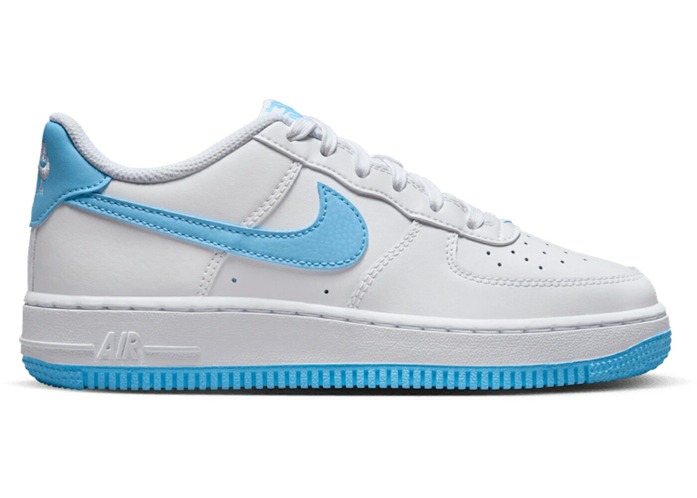 ナイキ 白色 ホワイト 青色 ブルー エアフォース ジュニア キッズ NIKE AIR FORCE 1 LOW WHITE AQUARIUS BLUE (GS) / WHITE WHITE AQUARIUS BLUE ベビー マタニティ スニーカー