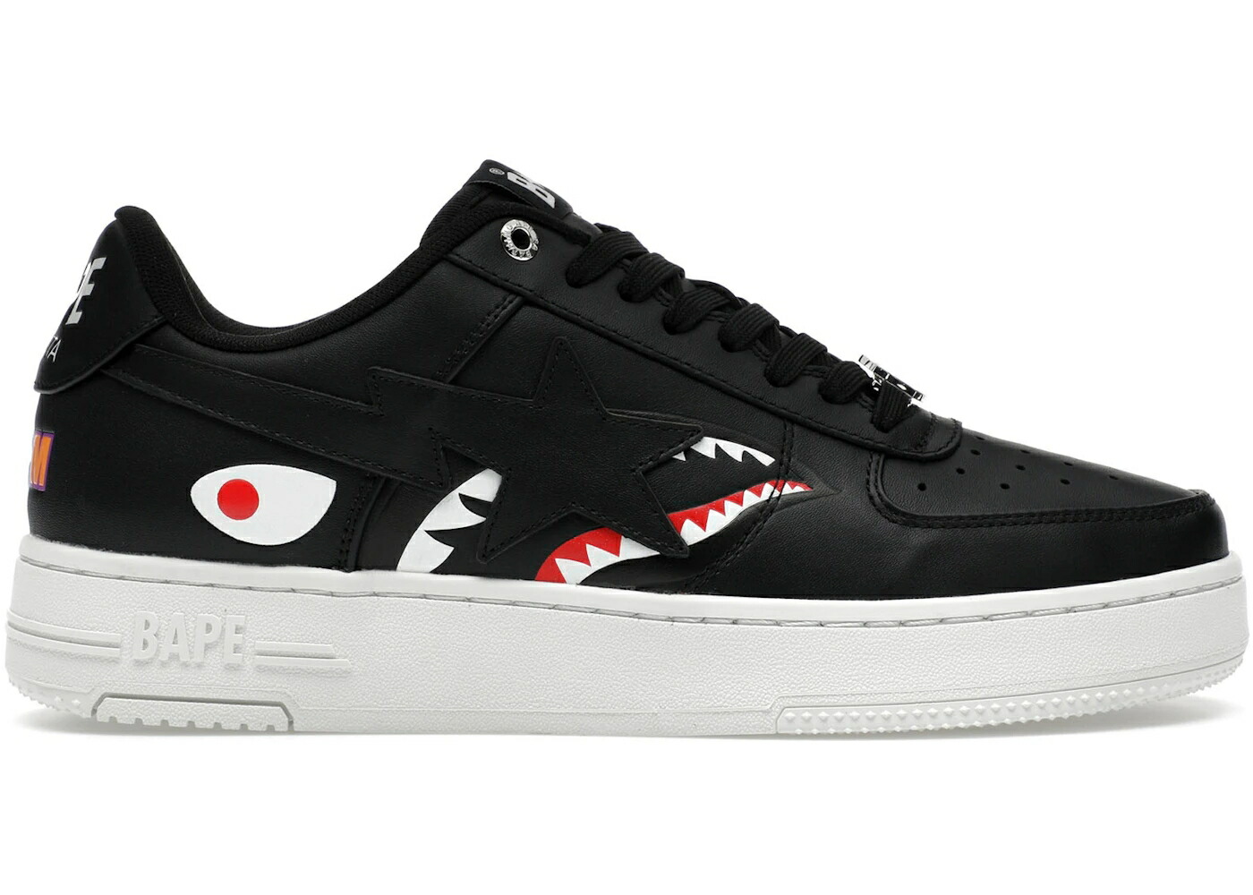 ベイプ シャーク 黒いこと 黒いこと 白いこと 白いこと スニーカー メンズ BAPE A BATHING APE STA LOW SHARK PACK BLACK / BLACK WHITE
