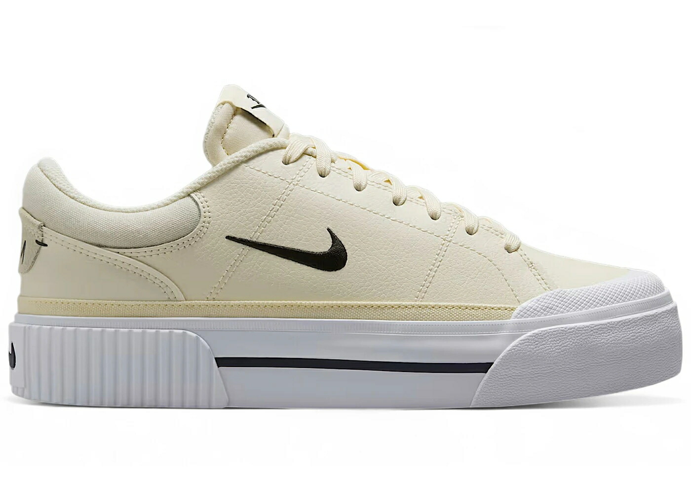 ナイキ コート レガシー アイボリー 黒色 ブラック 白色 ホワイト WOMEN'S スニーカー レディース NIKE COURT LEGACY LIFT PALE IVORY BLACK (WOMEN'S) / PALE IVORY MUSLIN WHITE BLACK