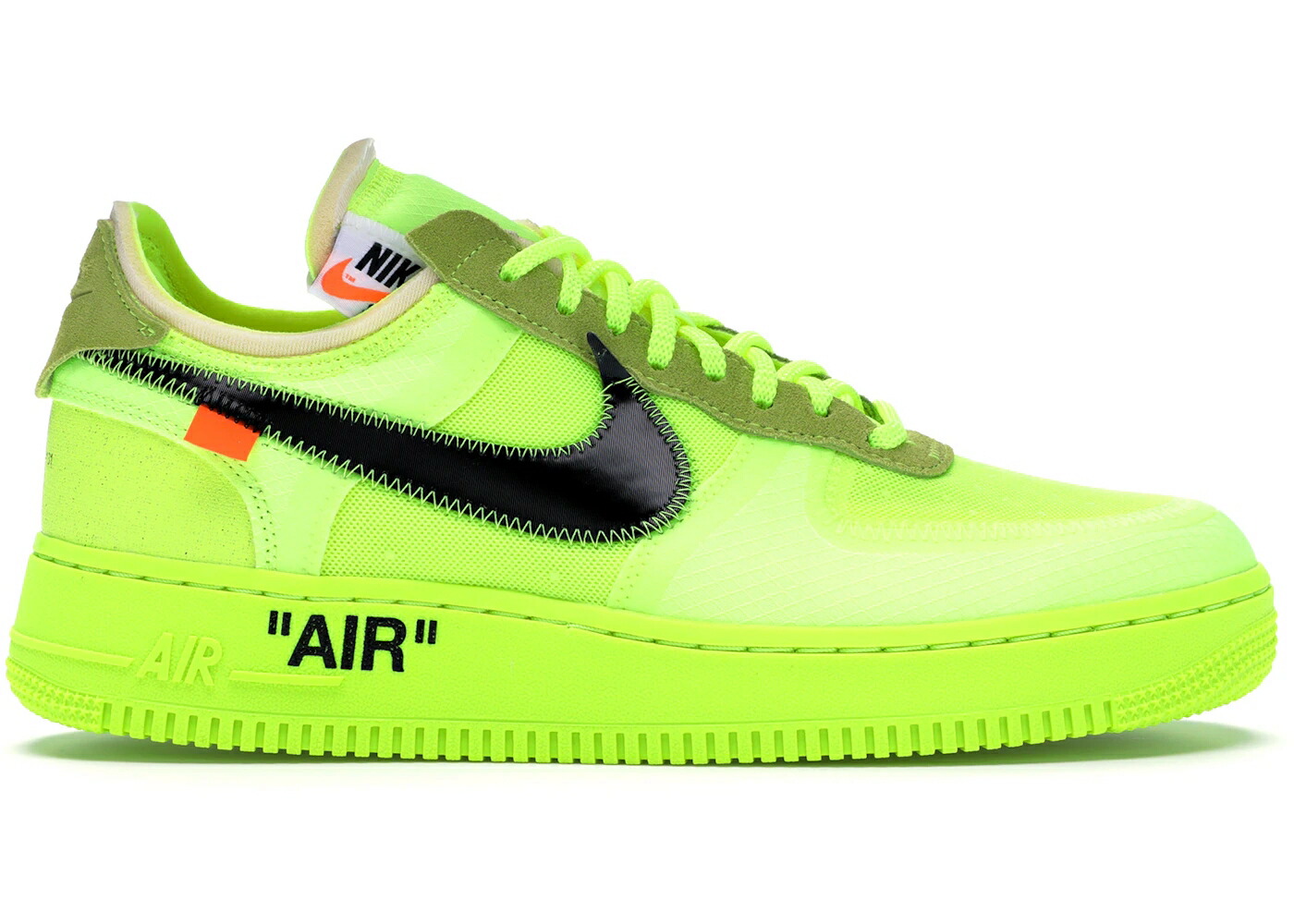 ナイキ オフホワイト 翡翠 ジェード 黒色 ブラック エアフォース スニーカー メンズ NIKE AIR FORCE 1 LOW OFF-WHITE VOLT / VOLT HYPER JADE CONE BLACK
