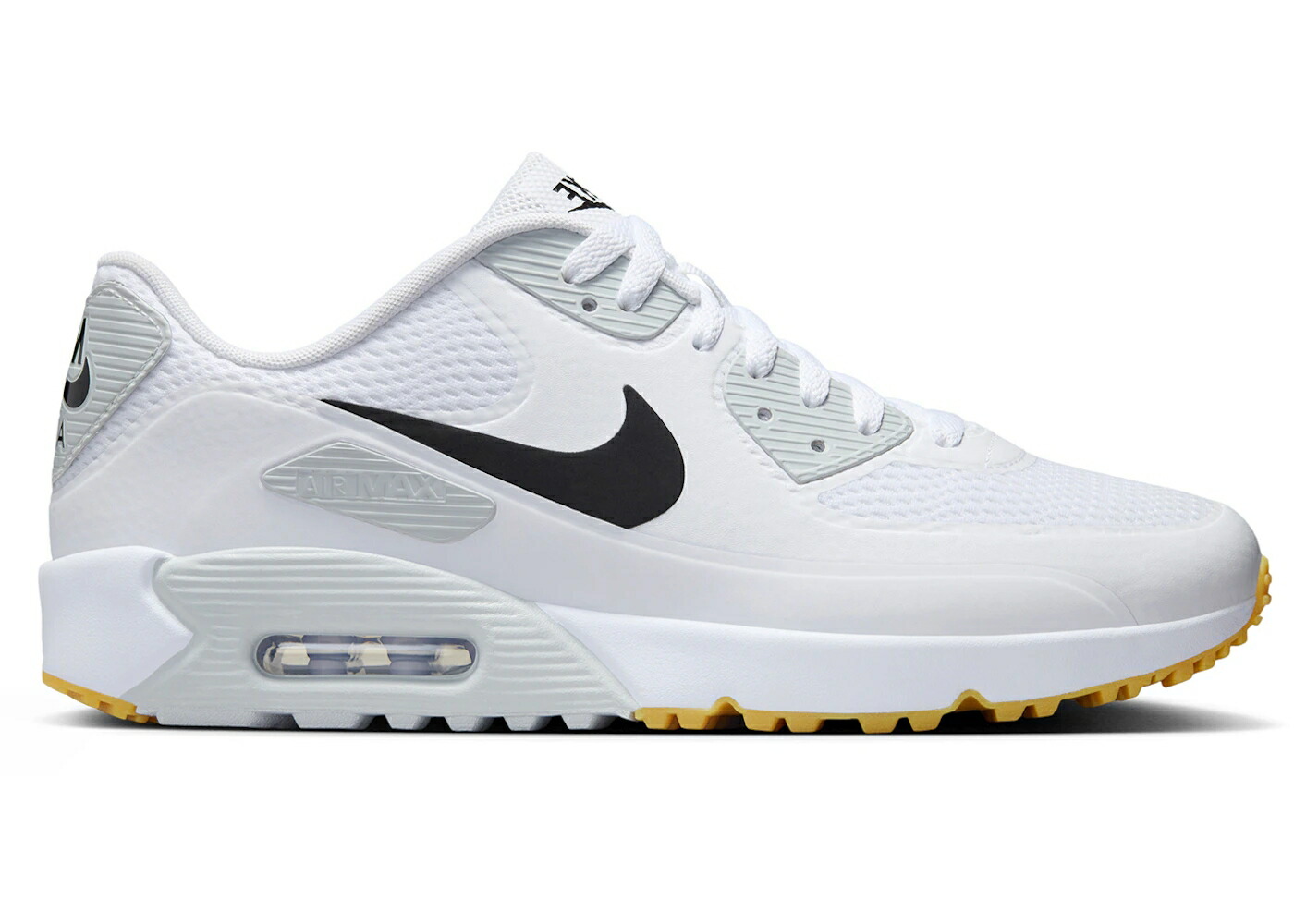 ナイキ マックス ゴルフ 白色 ホワイト 黒色 ブラック エアマックス スニーカー メンズ NIKE AIR MAX 90 GOLF WHITE BLACK GUM / WHITE BLACK