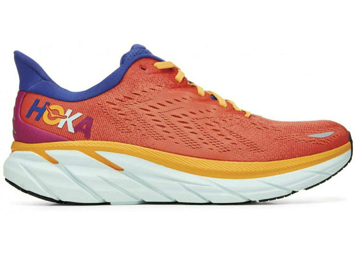 ホカオネオネ 橙 オレンジ 紫 パープル スニーカー メンズ HOKA ONE ONE HOKA ONE CLIFTON 8 FIESTA ORANGE PURPLE / FIESTA BLUING｜スニケス 62,590円