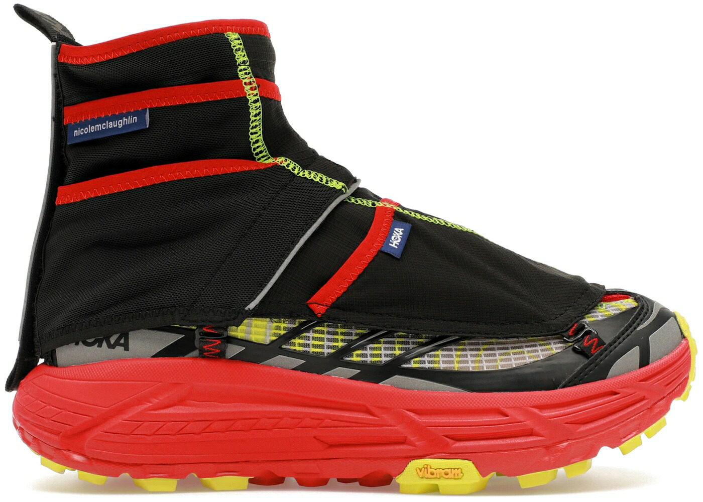 ホカオネオネ ご機嫌 赤 赤いこと 黒いこと 黒いこと スニーカー メンズ HOKA ONE ONE HOKA ONE MAFATE THREE2 NICOLE MCLAUGHLIN / HIGH RISK RED BLACK