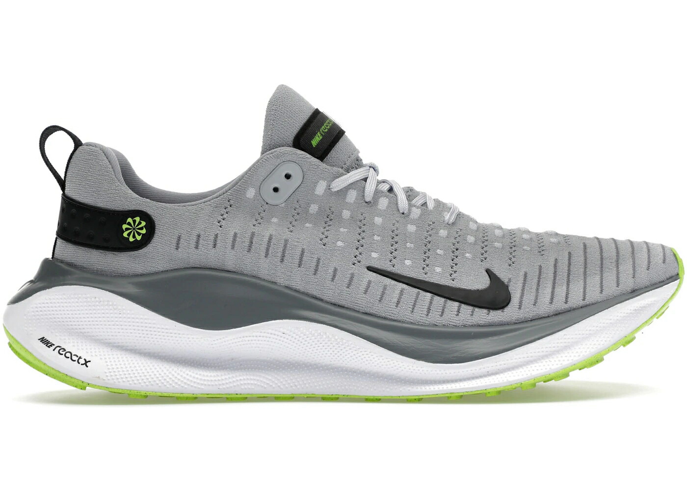 ナイキ 幽客 薄墨色 薄墨色 菩提樹 純然たる プラチナム 冷やりとした スニーカー メンズ NIKE REACTX INFINITY RUN 4 WOLF GREY LIME / WOLF GREY PURE PLATINUM COOL