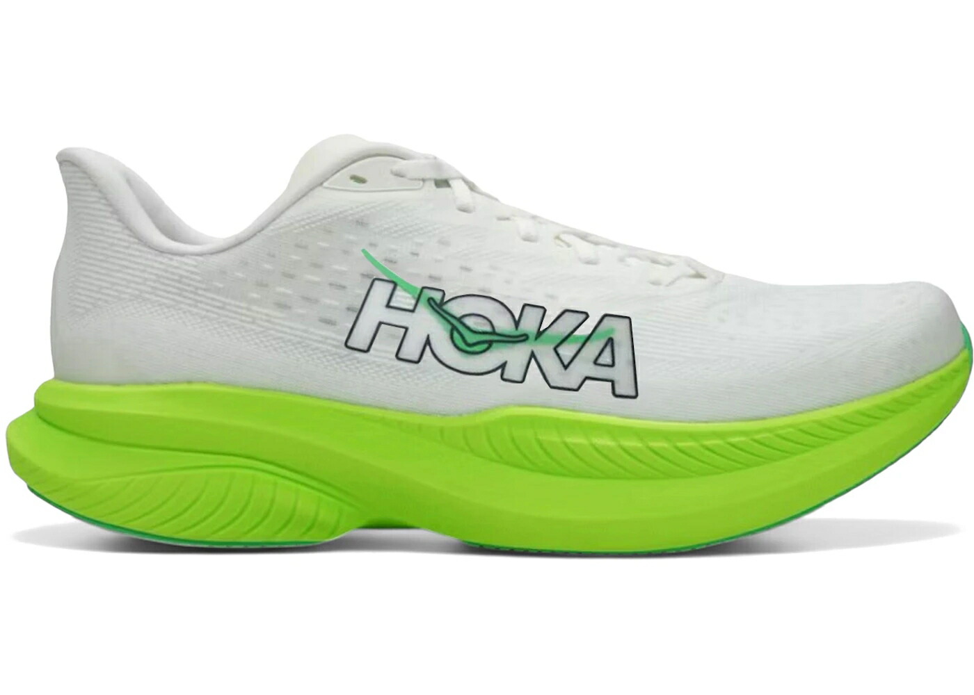 ホカオネオネ 白いこと 白いこと 菩提樹 スニーカー メンズ HOKA ONE ONE HOKA ONE MACH 6 WHITE NEON LIME / WHITE NEON LIME