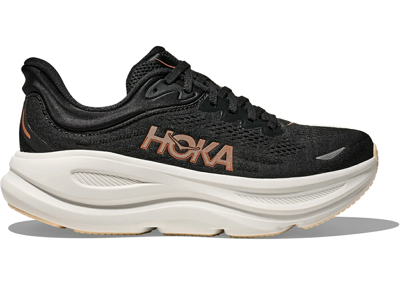 ホカオネオネ 黒いこと 黒いこと サクラ色 ゴールド WOMEN\u0027S スニーカー レディース HOKA ONE ONE HOKA ONE BONDI 9 BLACK ROSE GOLD (WOMEN\u0027S) / BLACK ROSE GOLD