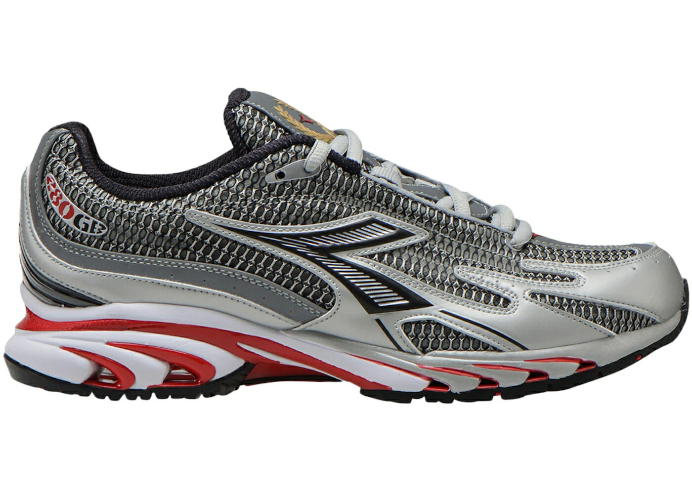 ディアドラ 銀色 シルバー 赤 レッド 黒色 ブラック スニーカー メンズ DIADORA MYTHOS 280 GB SILVER RED / SILVER DD BLACK｜スニケス