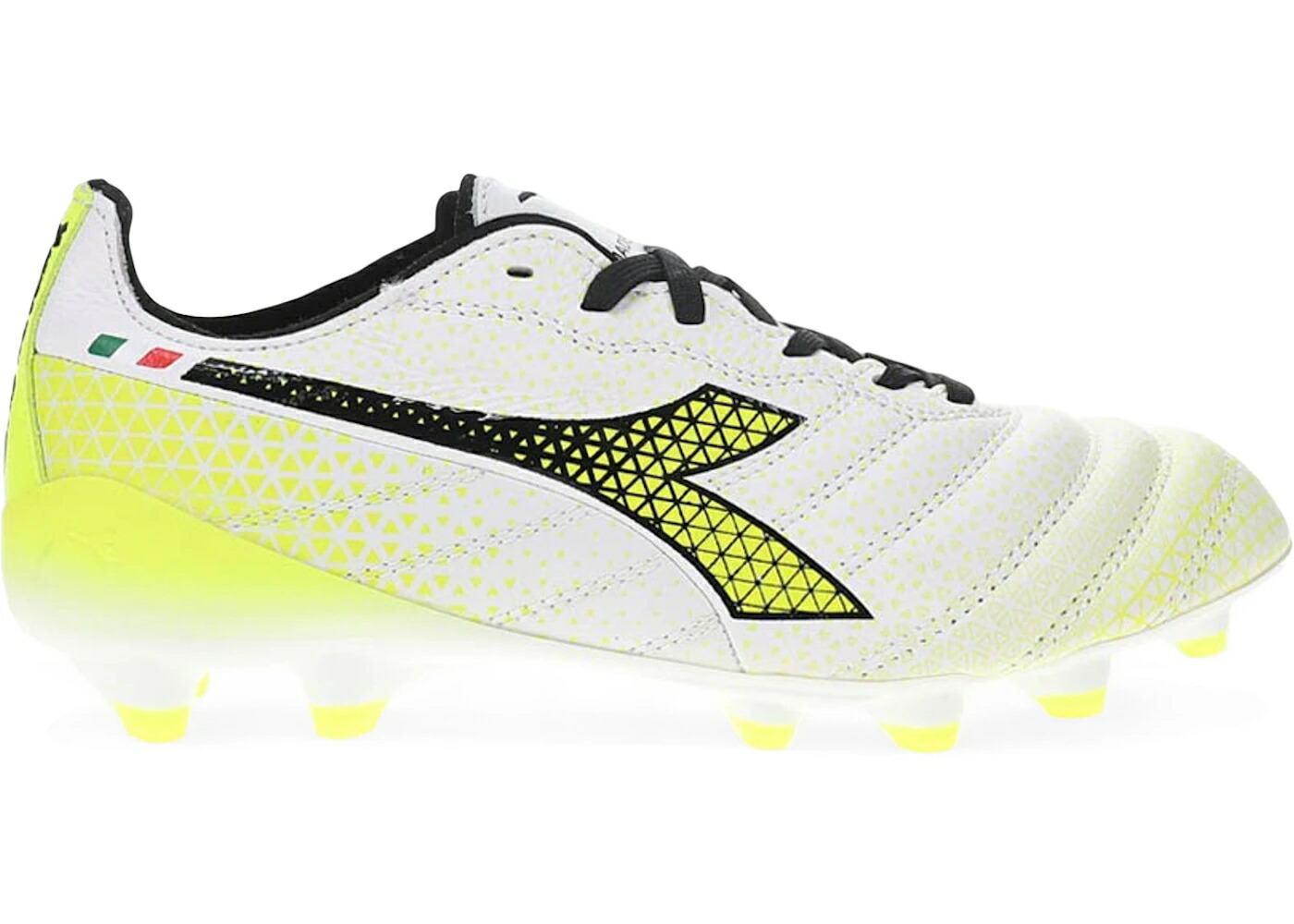 ディアドラ エリート テック 白色 ホワイト 黒色 ブラック 黄色 イエロー スニーカー メンズ DIADORA BRASIL ELITE TECH GR ITA LPX FG WHITE BLACK FLUO YELLOW / WHITE BLACK FLUO YELLOW