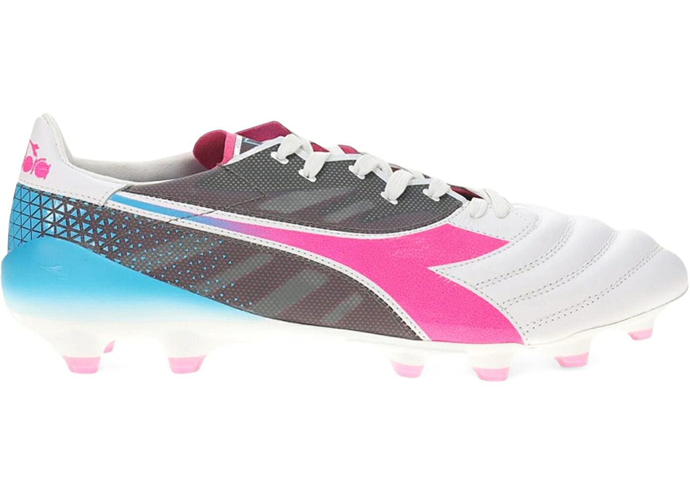 ディアドラ エリート 白色 ホワイト ピンク 青色 ブルー スニーカー メンズ DIADORA BRASIL ELITE VELOCE GR ITA LPX FG WHITE PINK BLUE FLUO / WHITE PINK FLUO BLUE FLUO