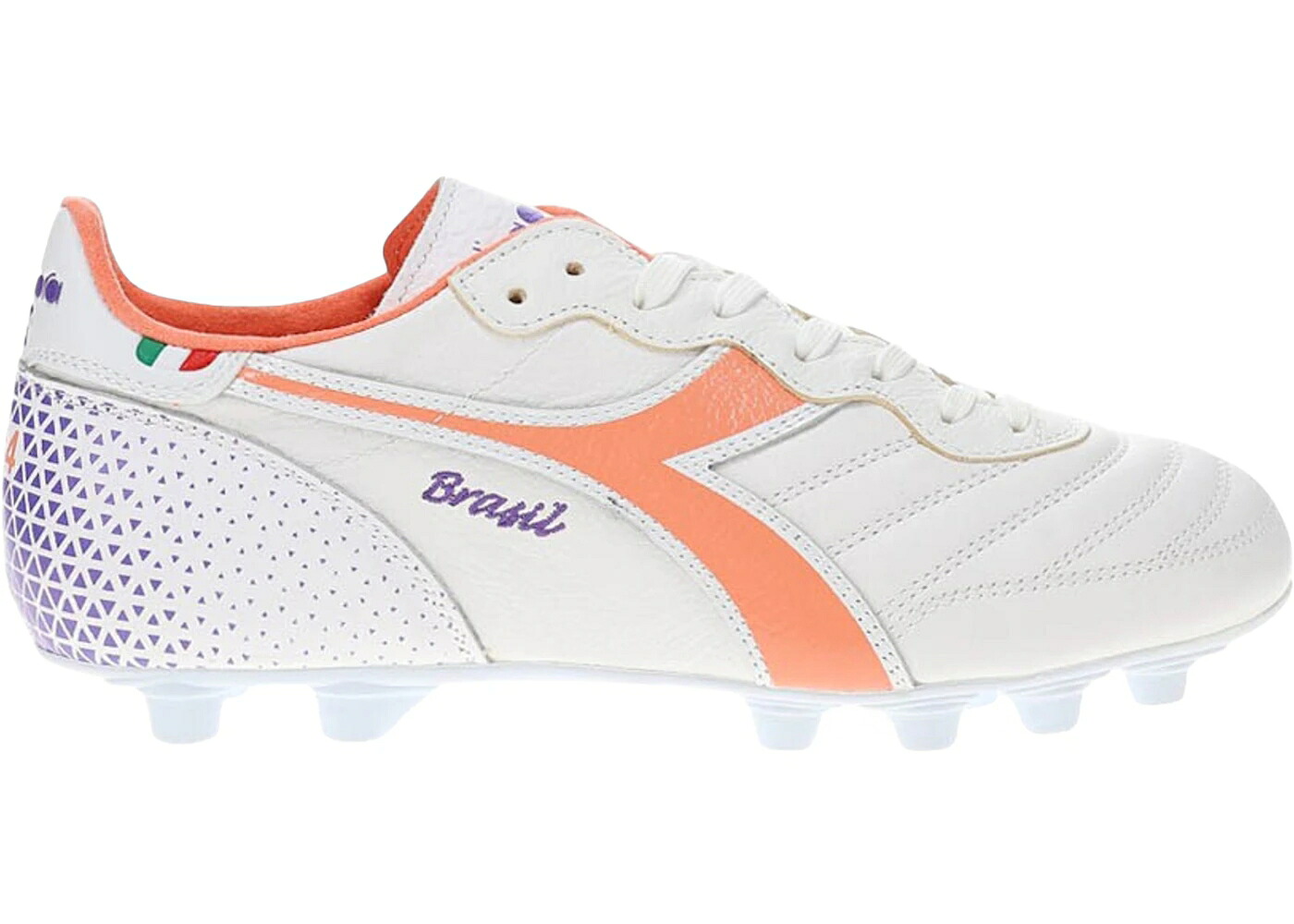 ディアドラ 白色 ホワイト フレッシュ LT+ スニーカー メンズ DIADORA BRASIL ITALY OG GR MDPU FG WHITE FRESH SALMON / WHITE FRESH SALMON｜スニケス