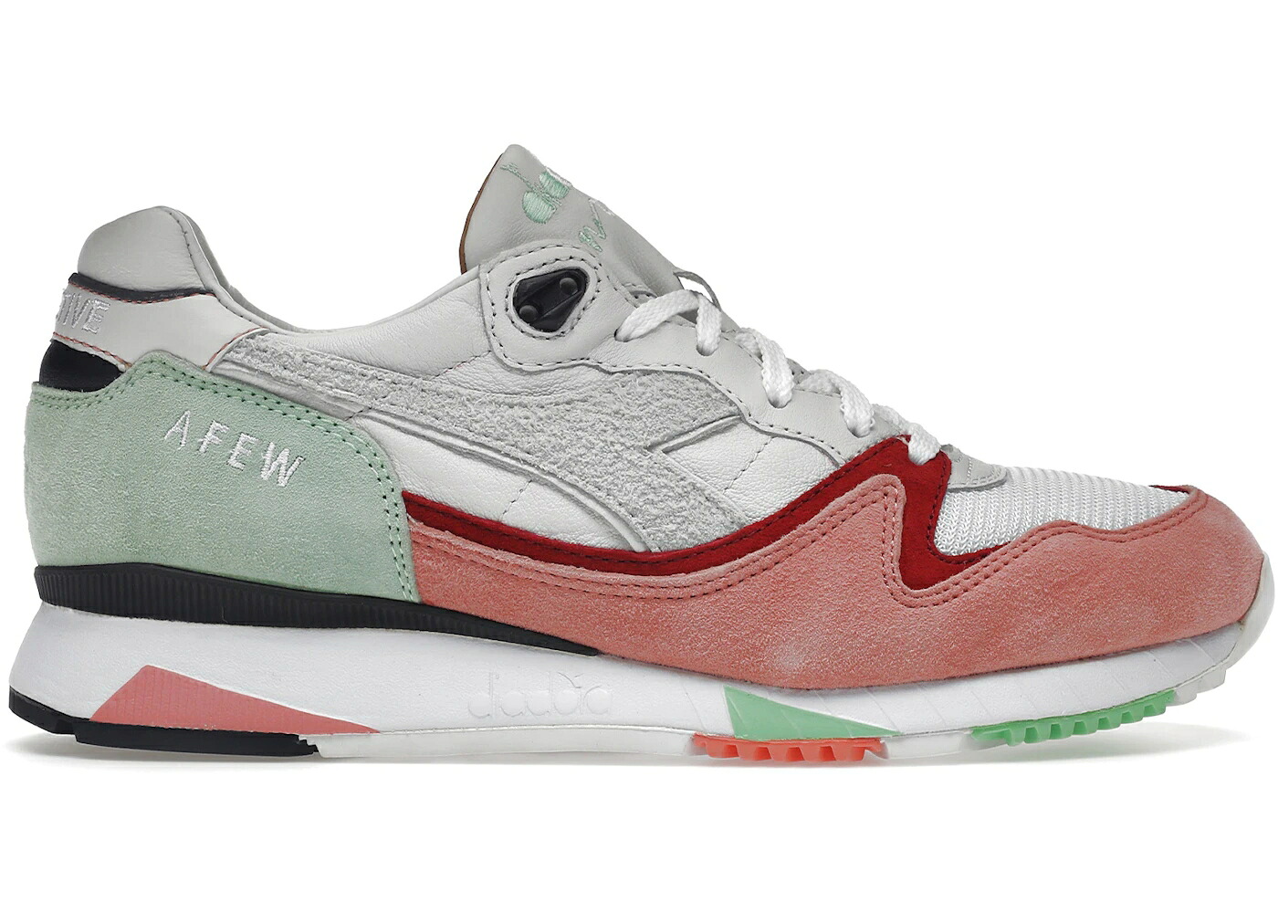 ディアドラ 白色 ホワイト 緑 グリーン スニーカー メンズ DIADORA V7000 AFEW HIGHLY ADDICTIVE / WHITE GREEN ASH BURNT CORAL