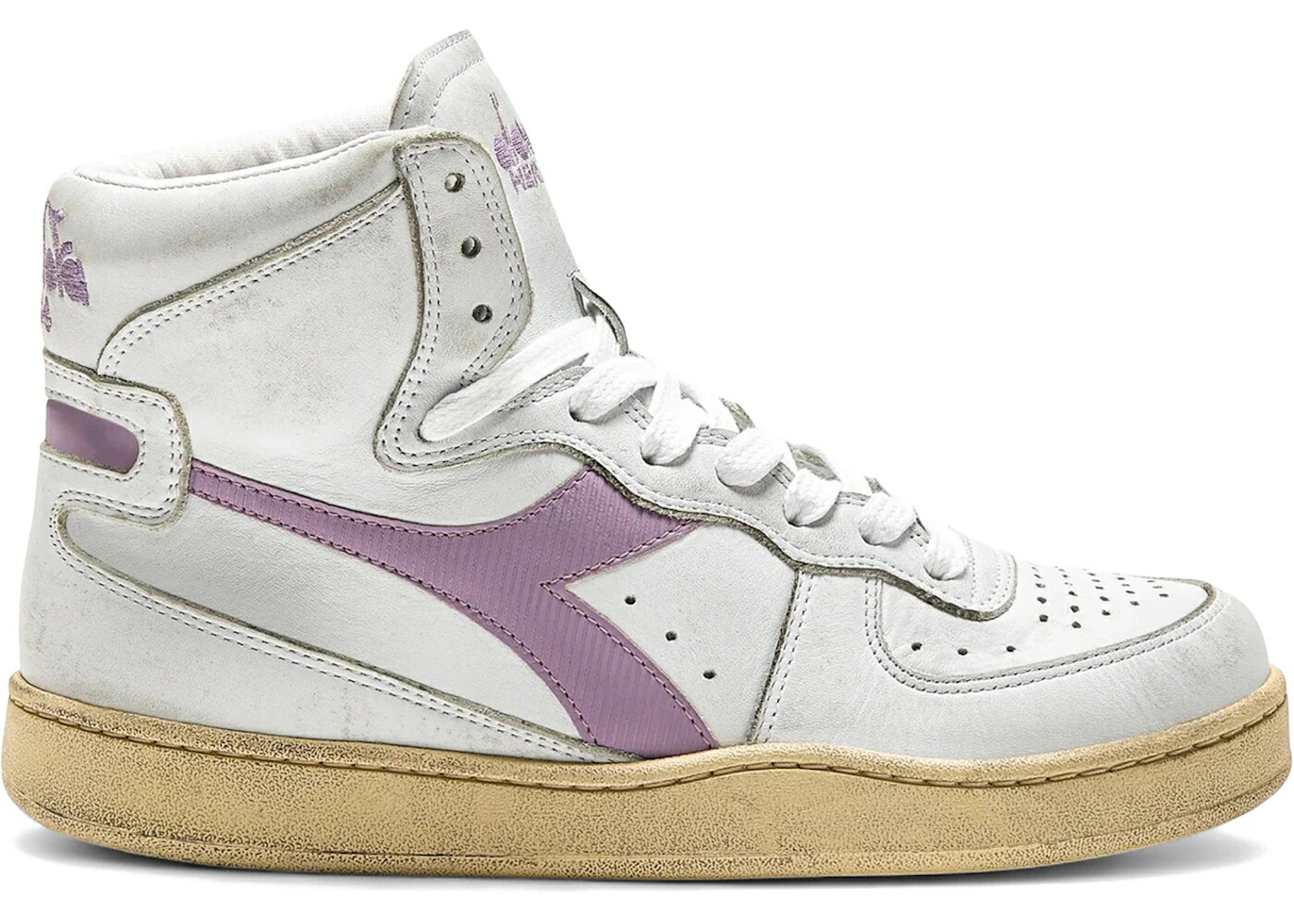 ディアドラ スエード スウェード 白色 ホワイト スニーカー メンズ DIADORA BASKET SUEDE USED WHITE LAVENDER MIST / WHITE LAVENDER MIST