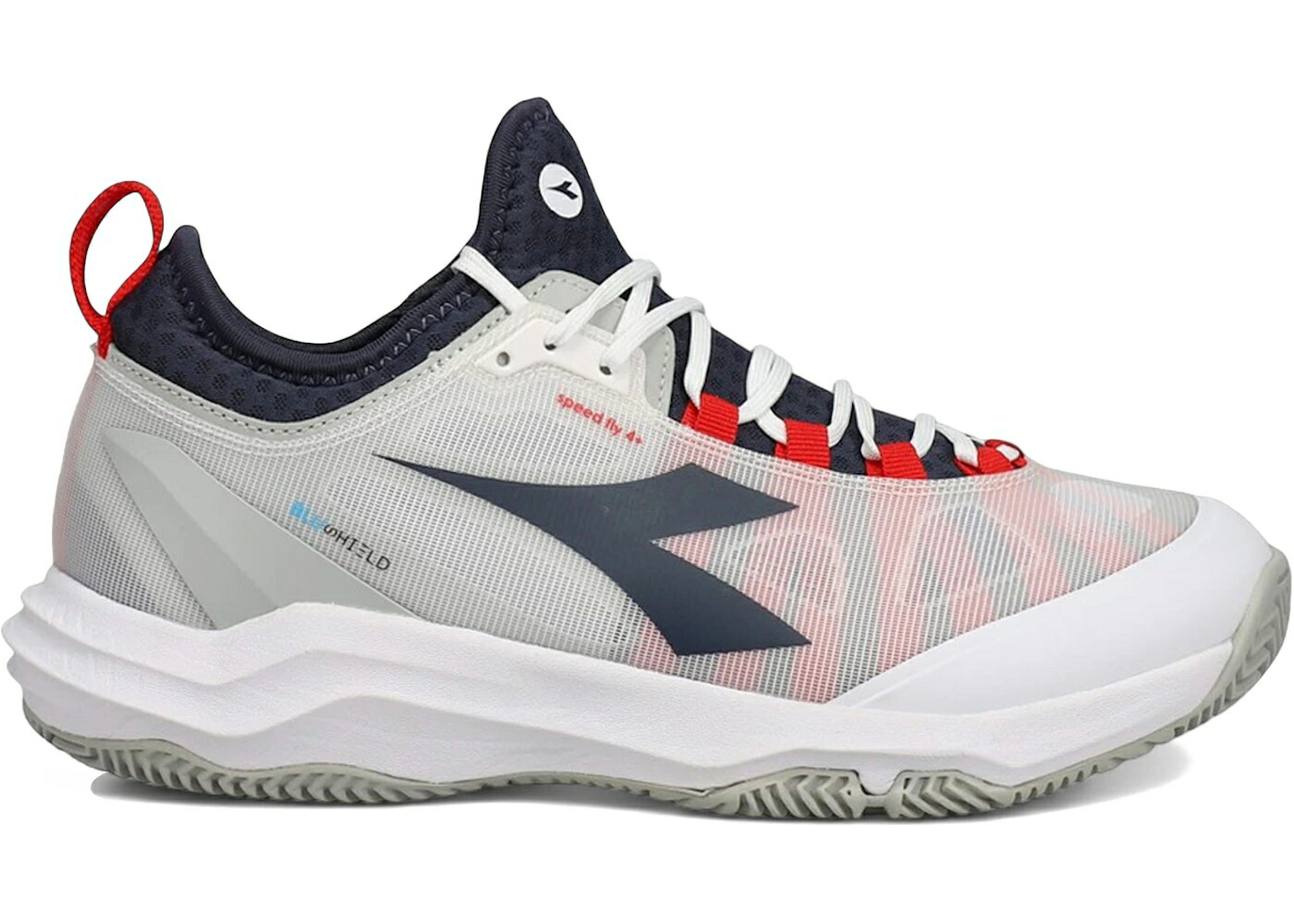 ディアドラ スピード 白色 ホワイト 青色 ブルー 赤 レッド + スニーカー メンズ DIADORA SPEED BLUSHIELD FLY 4 CLAY WHITE BLUE CORSAIR FIERY RED / WHITE BLUE CORSAIR FIERY RED