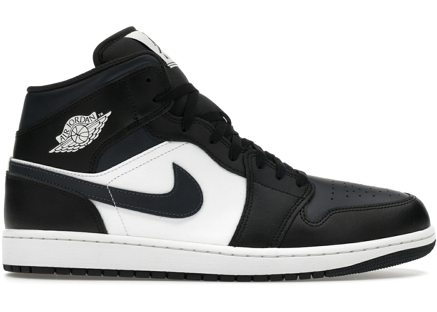 ナイキ ジョーダン ミッド 黒色 ブラック 白色 ホワイト スニーカー メンズ JORDAN 1 MID OFF NOIR TOE / BLACK OFF NOIR SUMMIT WHITE|スニケス