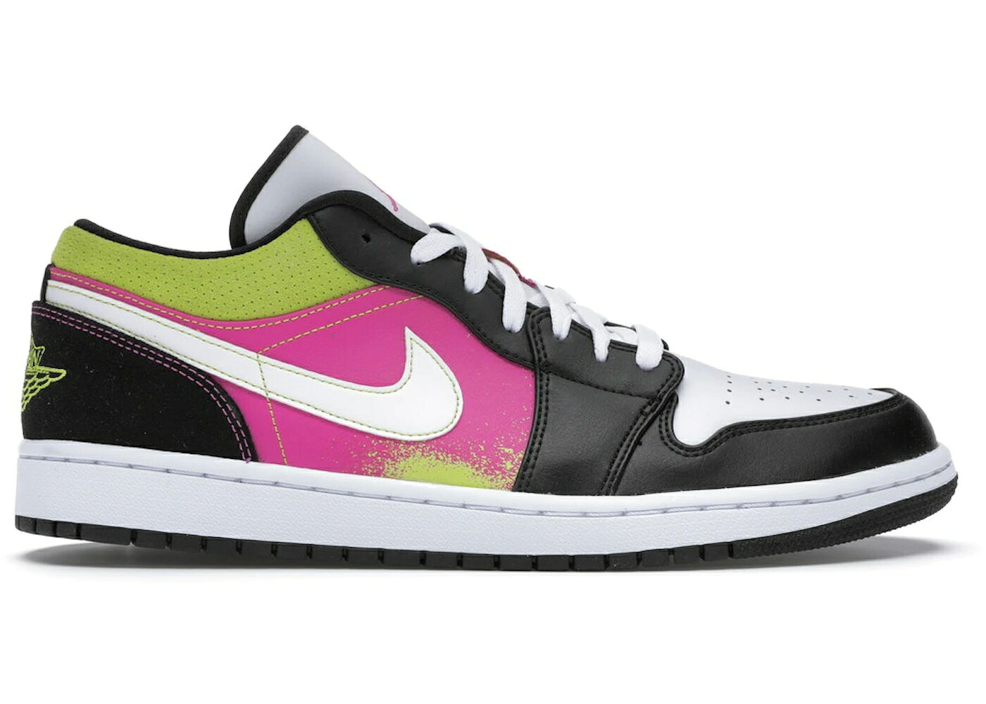 ナイキ ジョーダン 黒色 ブラック 白色 ホワイト スニーカー メンズ JORDAN 1 LOW BLACK ACTIVE FUCHSIA CYBER / BLACK ACTIVE FUCHSIA CYBER WHITE