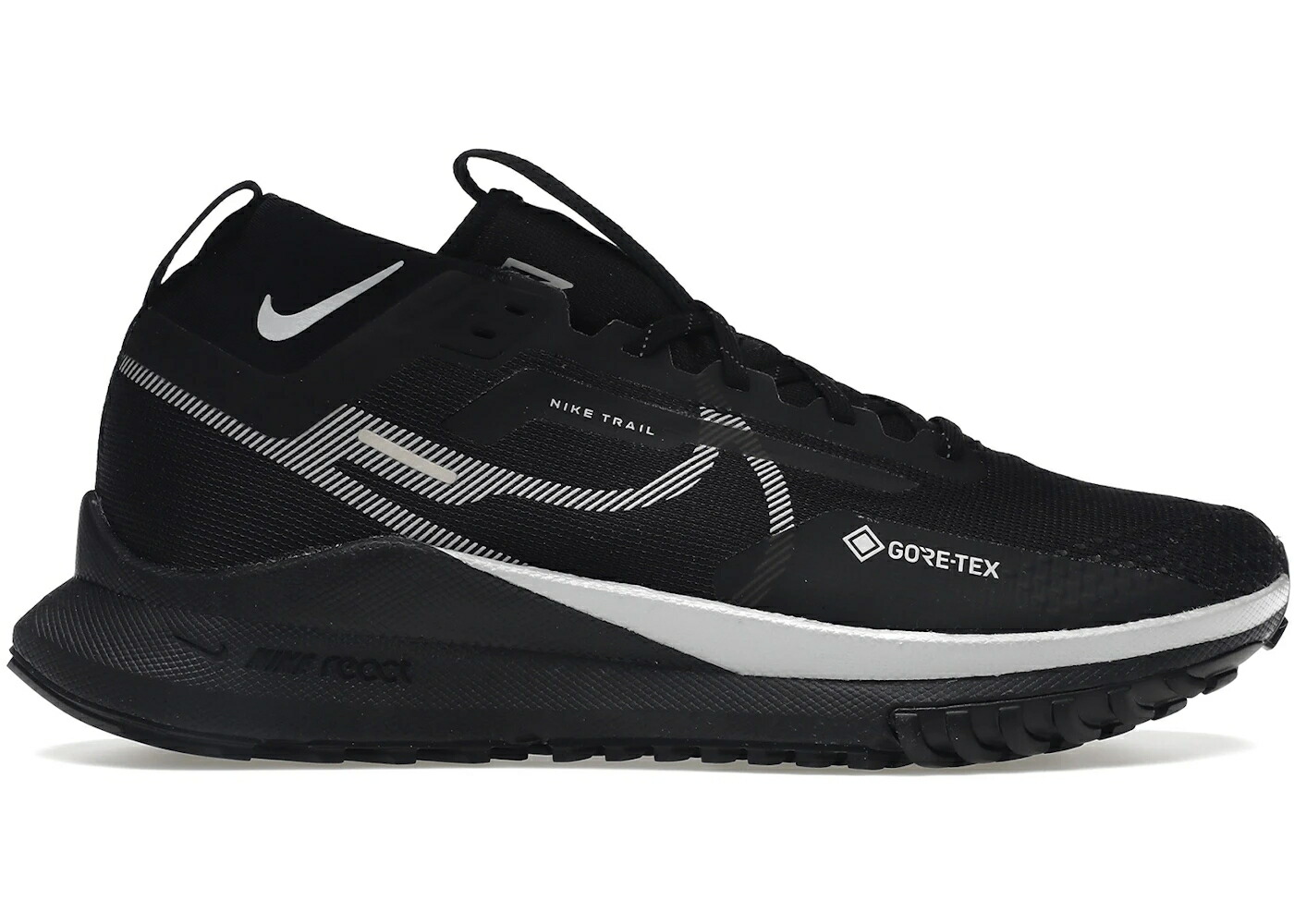ナイキ リアクト ペガサス ゴアテックス 黒いこと 黒いこと 薄墨色 薄墨色 スニーカー メンズ NIKE REACT PEGASUS TRAIL 4 GORE-TEX BLACK WOLF GREY / BLACK WOLF GREY REFLECTIVE 靴-メンズ靴