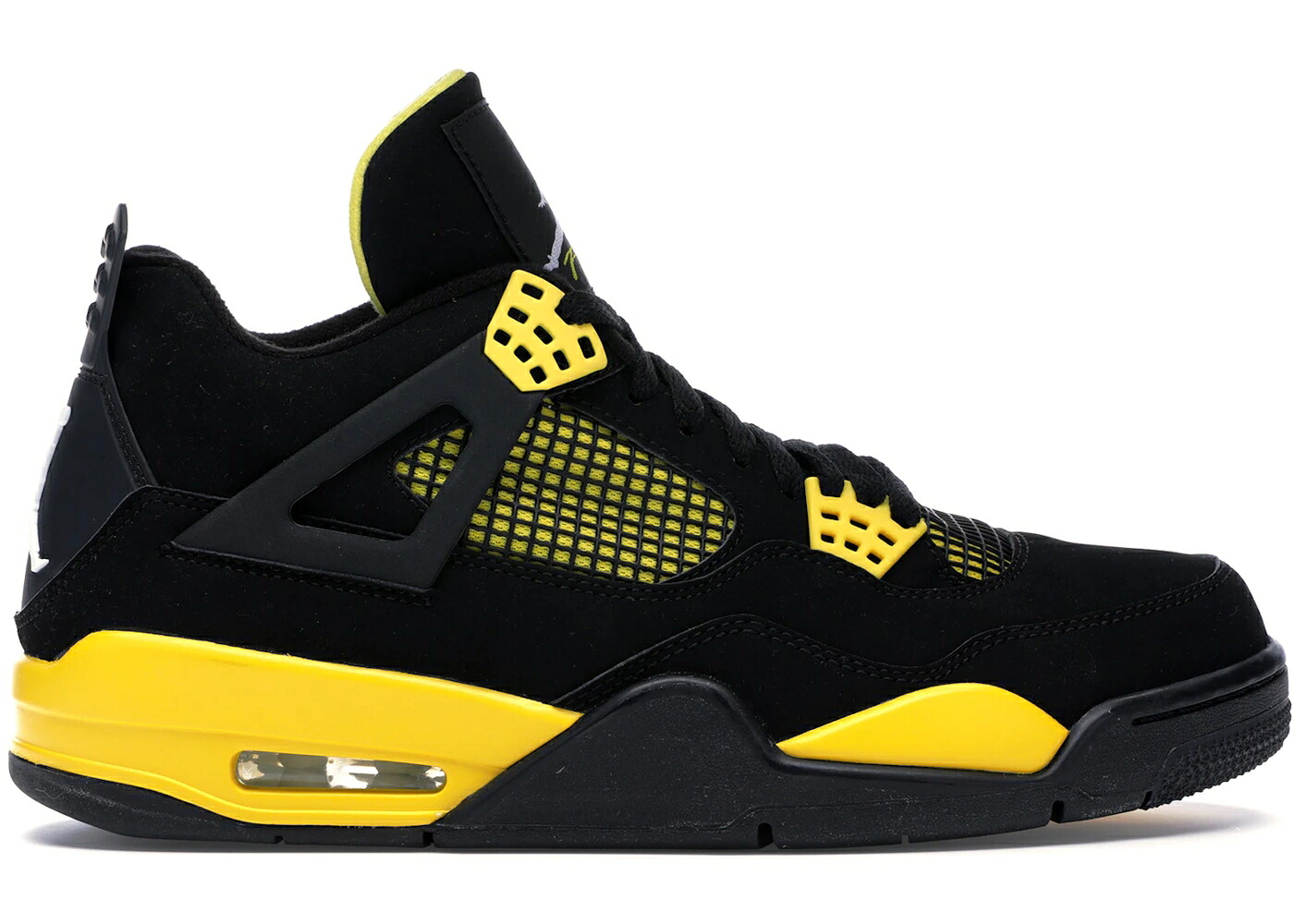 ナイキ ジョーダン サンダー 黒いこと 黒いこと 黄味がかった 黄色 スニーカー メンズ JORDAN 4 RETRO THUNDER (2012) / BLACK TOUR YELLOW