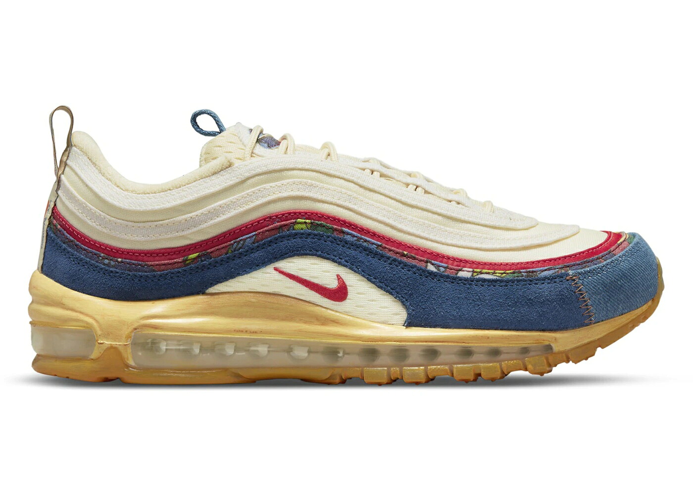 ナイキ マックス ジーンズ 赤 赤いこと 貨物自動車 エア湖マックス スニーカー メンズ NIKE AIR MAX 97 COCONUT MILK FOSSIL DENIM RED / COCONUT MILK TRACK RED FOSSIL