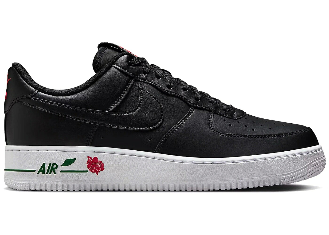 ナイキ ローズ 黒色 ブラック 白色 ホワイト 赤 レッド エアフォース '07 スニーカー メンズ NIKE AIR FORCE 1 LOW LX ROSE BLACK / BLACK BLACK WHITE UNIVERSITY RED｜スニケス