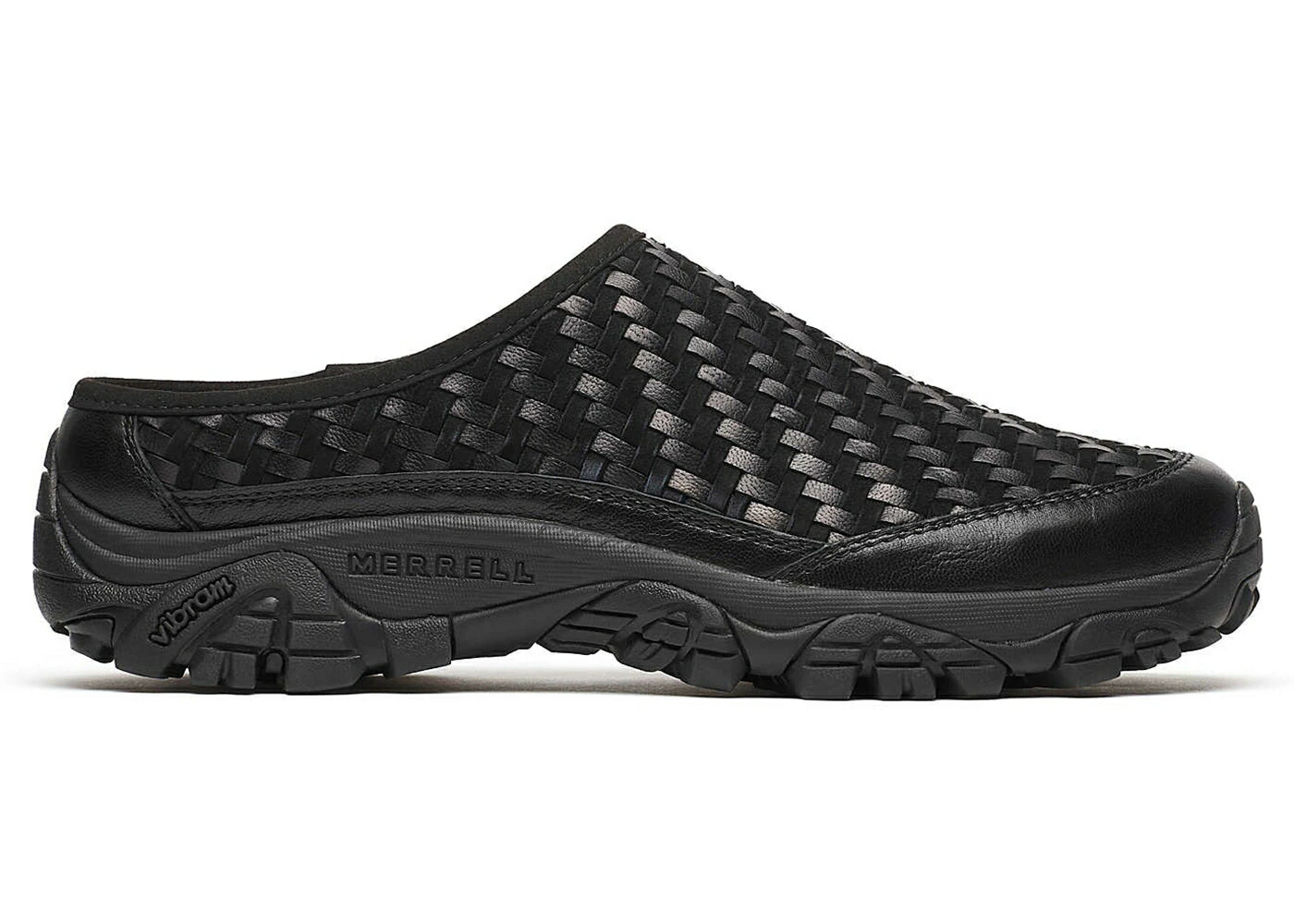 メレル サンダル レザー ウーブン 黒色 ブラック スニーカー メンズ MERRELL MOAB 2 SLIDE LEATHER WOVEN 1TRL BLACK /