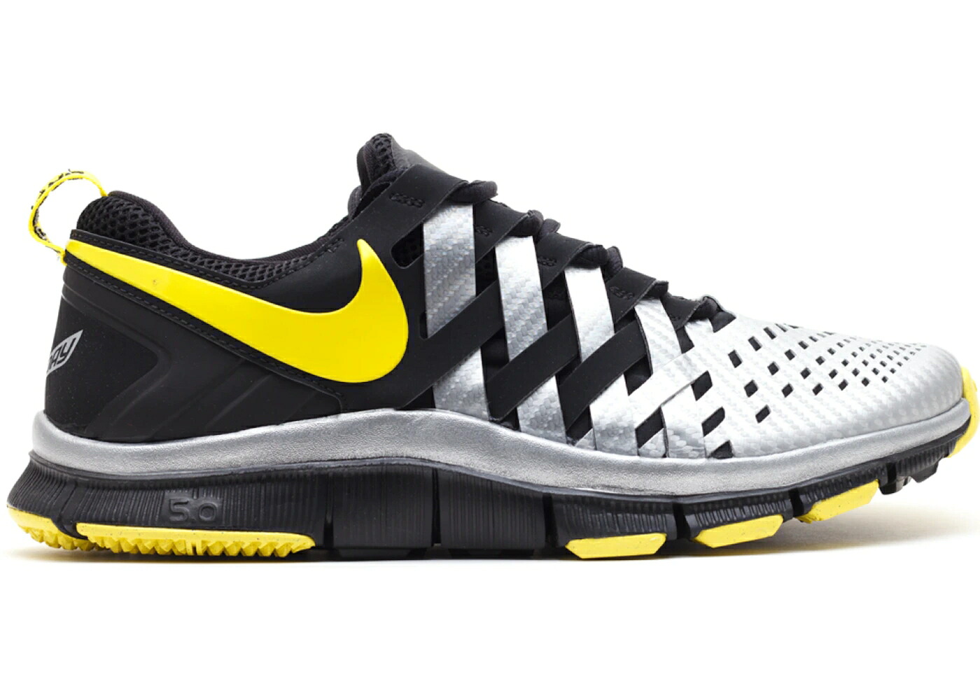 ナイキ フリー オレゴン ダックス 銀色 シルバー 黄色 イエロー ストライク 5.0 スニーカー メンズ NIKE FREE TR RIVALRY OREGON DUCKS / REFLECT SILVER YELLOW STRIKE｜スニケス