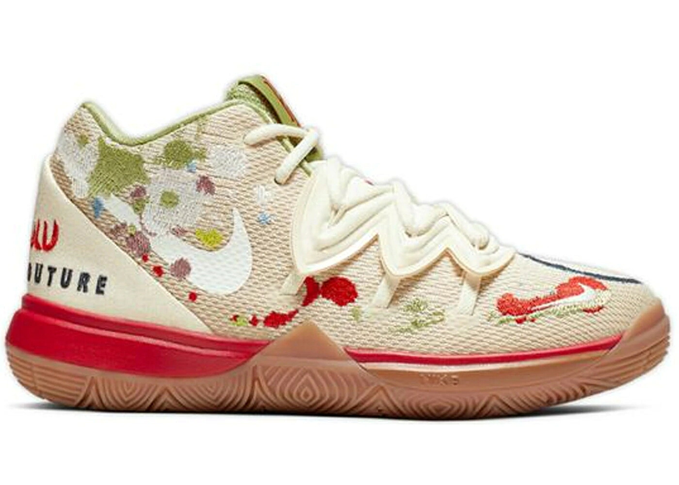 ナイキ カイリー 緑 グリーン 赤 レッド ジュニア キッズ NIKE KYRIE 5 BANDULU (PS) / LIGHT BONE GREEN RED ベビー マタニティ スニーカー|スニケス